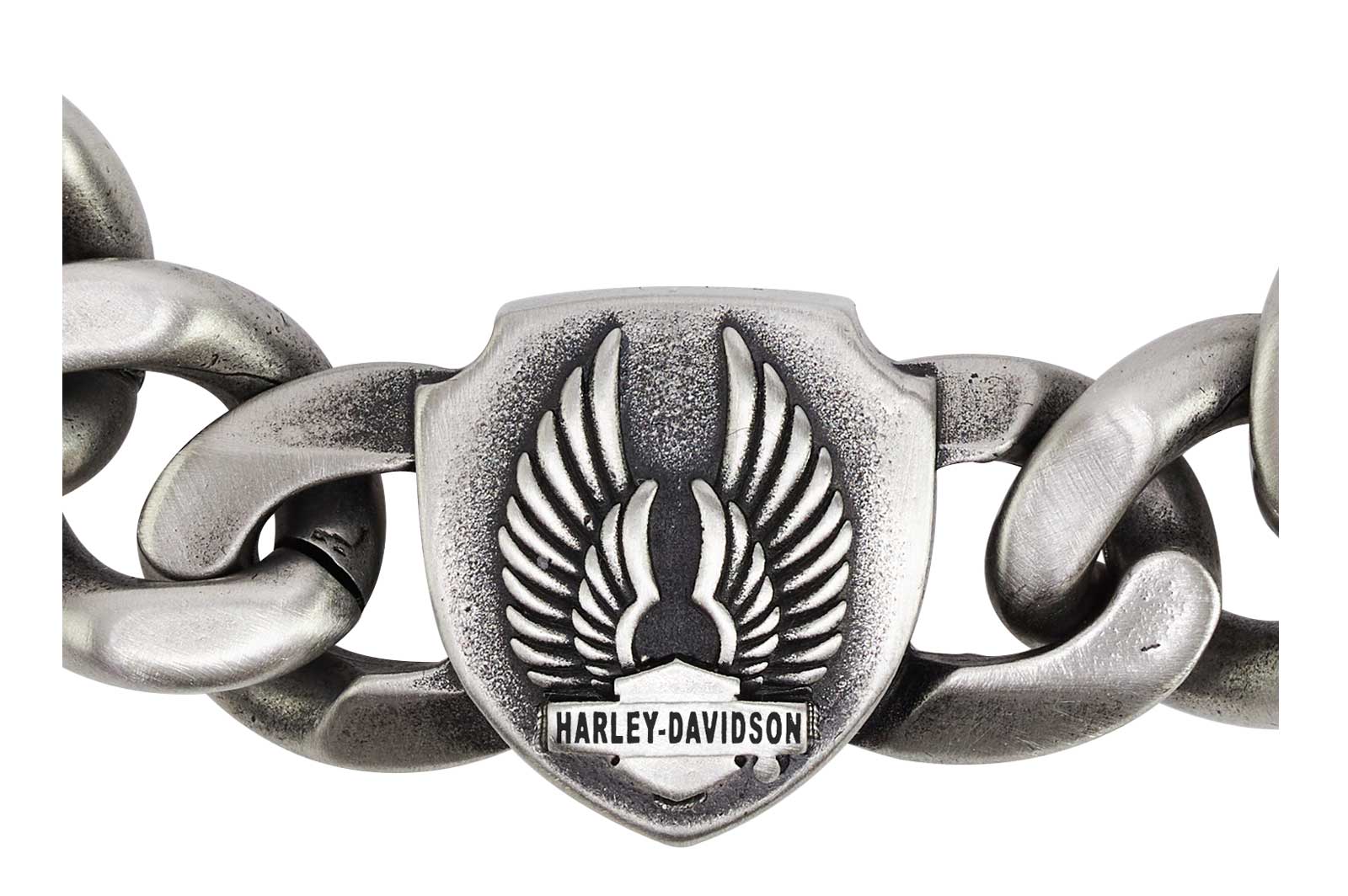 Harley-Davidson® Men's ID Bracelet, Flames Willie G Skull 14kt Gold Inlay  HMB0012 - Wisconsin Harley-Davidson