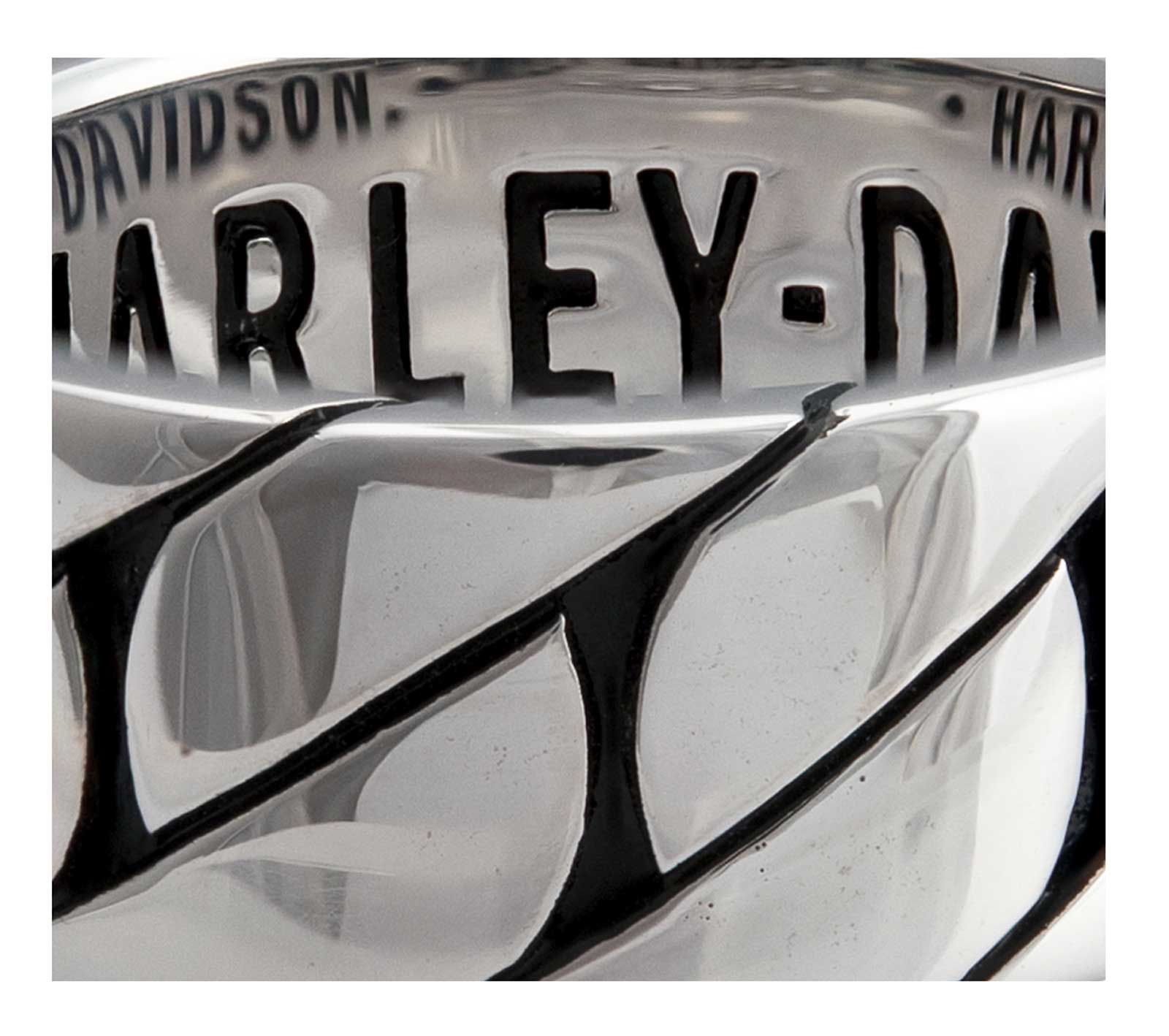 Harley-Davidson Free Shipping - Harley-Davidson Men's Flat Chain Thick Band Ring - Silver Stainless Steel - Free Shipping on many products plus Orders Over $99