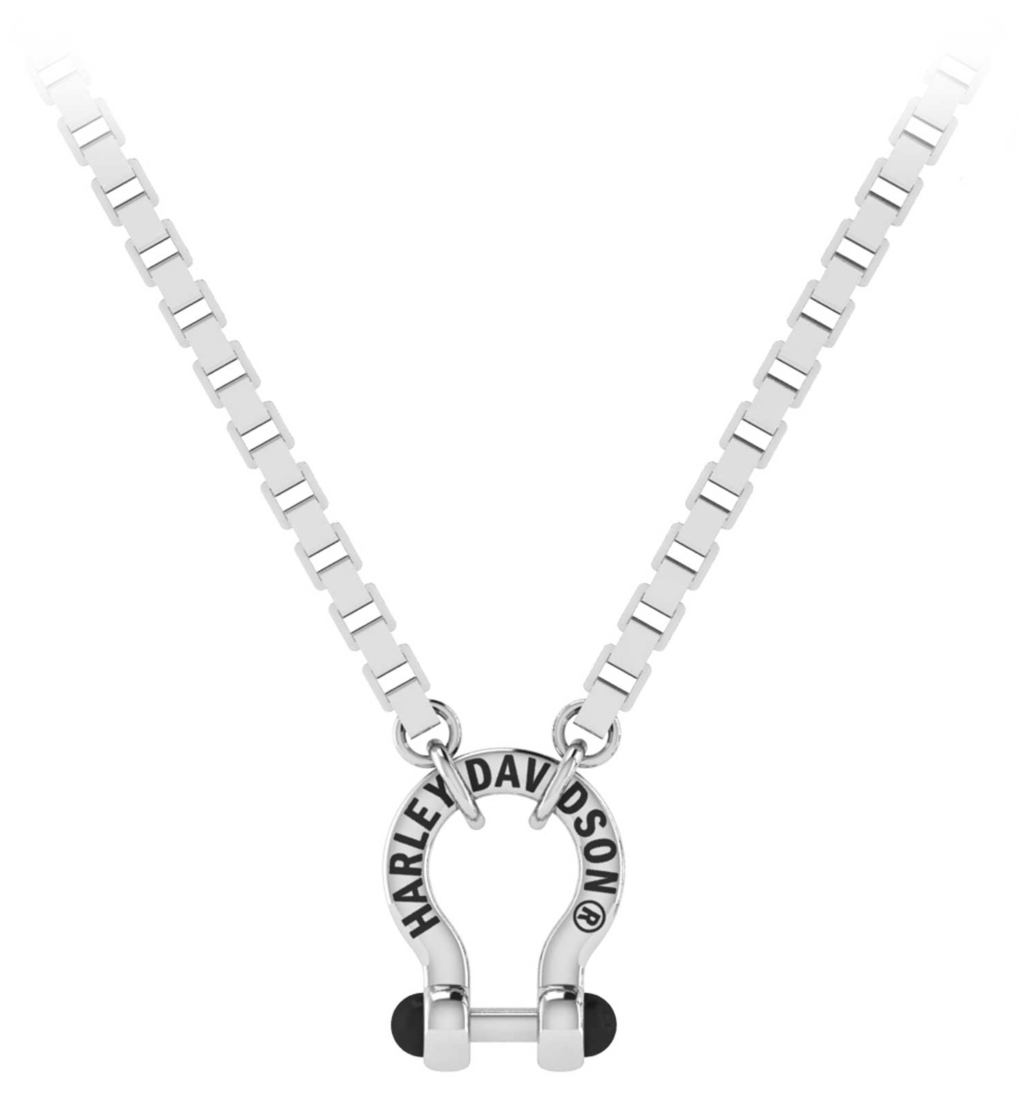 Harley-Davidson Women's Horseshoe Square Link Chain Necklace - Sterling Silver - Wisconsin Harley-Davidson