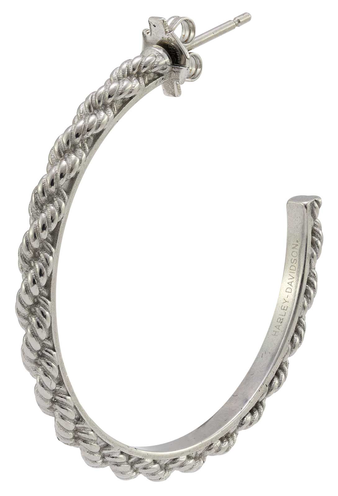 Harley-Davidson Free Shipping - Harley-Davidson Women's Sculpted Rope Large Hoop Earrings - Stainless Steel - Free Shipping on many products plus Orders Over $99