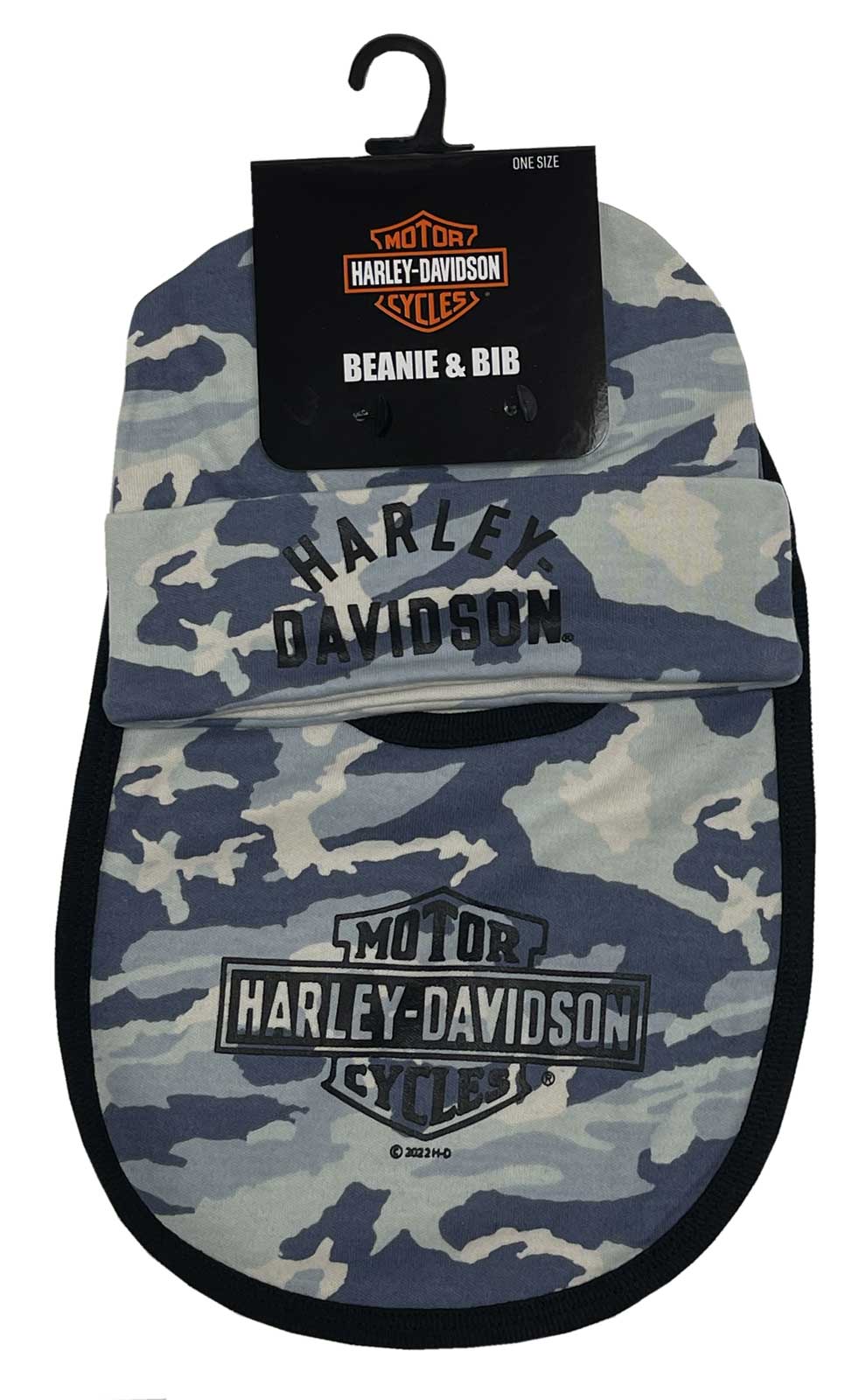 Harley-Davidson Free Shipping - Harley-Davidson Baby Boys' Printed Camo Newborn Bib & Hat Set - Blue Gray - Free Shipping on many products plus Orders Over $99