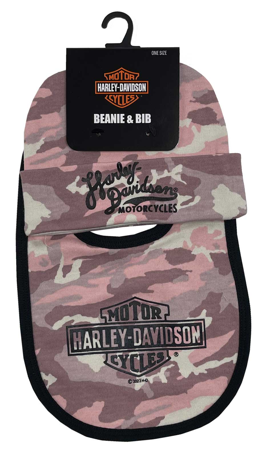 Harley-Davidson Free Shipping - Harley-Davidson Baby Girls' Printed Camo Newborn Bib & Hat Set - Candy Pink - Free Shipping on many products plus Orders Over $99