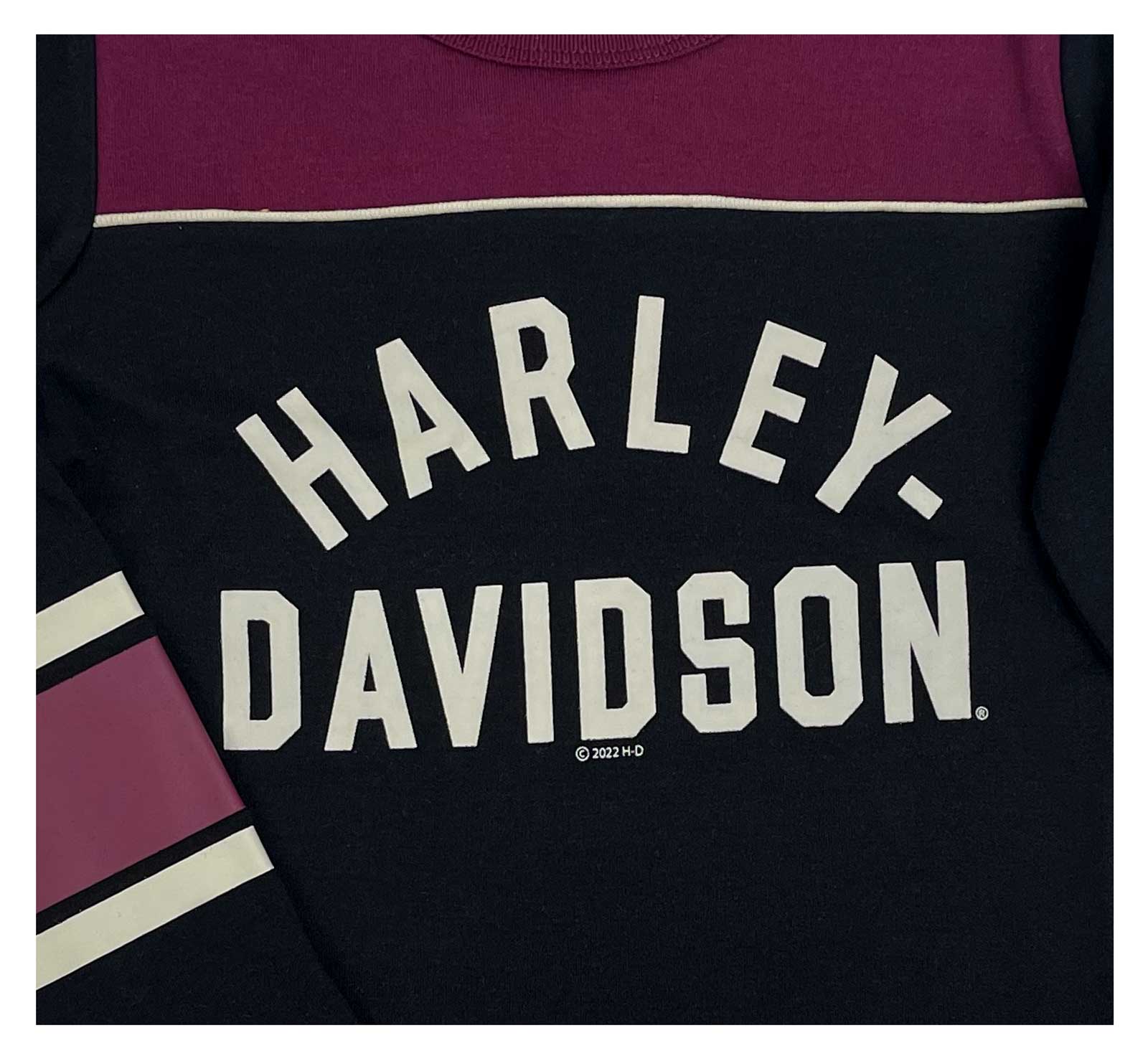 Harley-Davidson® Little Girls' Athletic Colorblock Long Sleeve