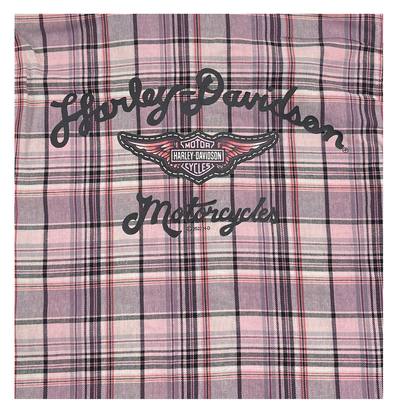 Harley-Davidson Free Shipping - Harley-Davidson Big Girls' Brushed Long Sleeve Button Plaid Shirt - Pink - Free Shipping on many products plus Orders Over $99
