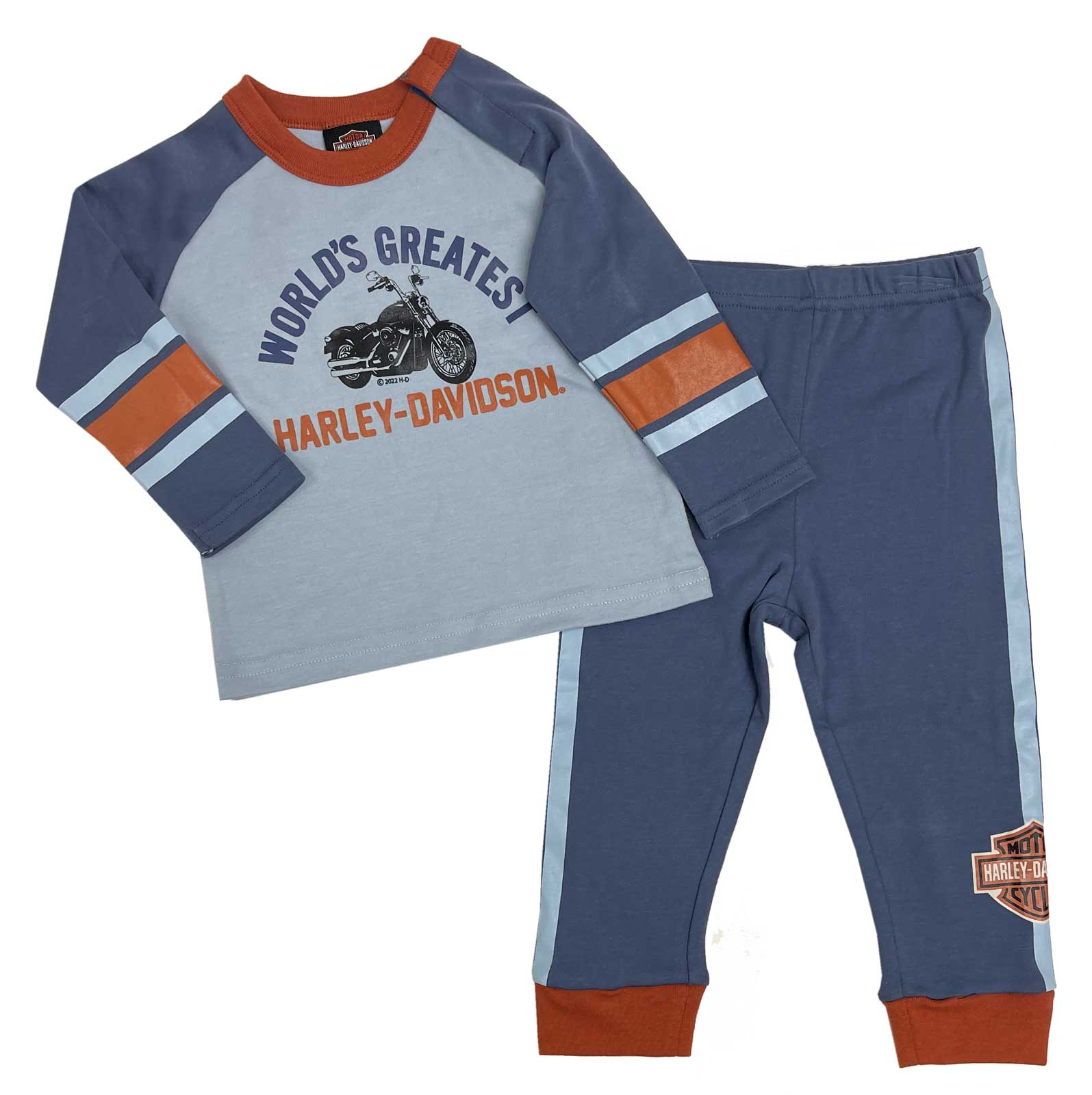 Harley-Davidson Baby Boys' 2-Piece Infant Long Sleeve Tee & Knit Pant Set - Wisconsin Harley-Davidson
