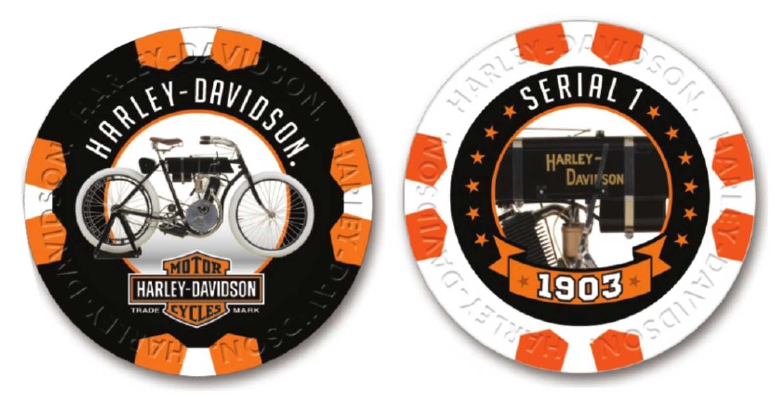 Harley-Davidson Vintage Series 1 - 1903 Serial 1 Collectible Poker Chips - Wisconsin Harley-Davidson