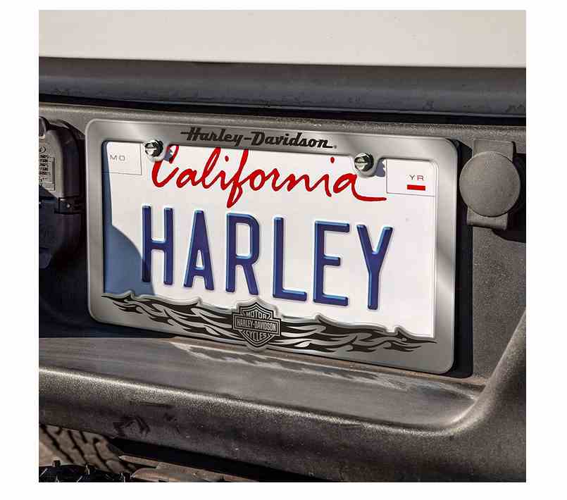 Harley-Davidson® H-D Script Motorcycle License Plate Frame, Premium Metal-  Silver - Wisconsin Harley-Davidson