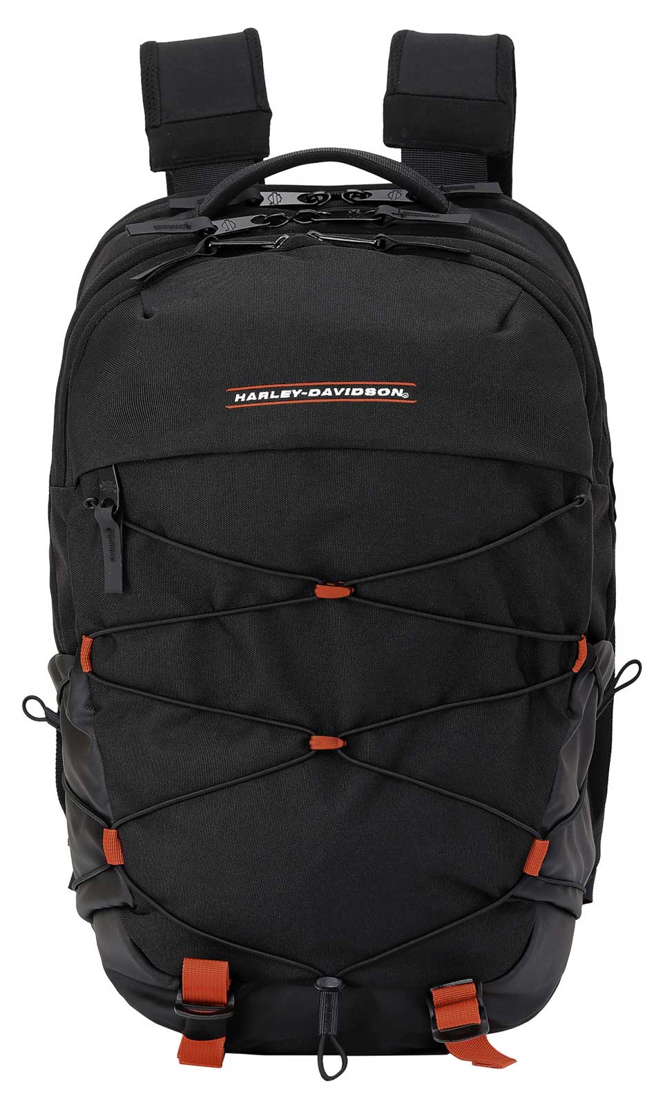 Harley-Davidson Lightweight Water-Resistant Racing Bungee Backpack - Black - No Hassle Returns at Wisconsin Harley