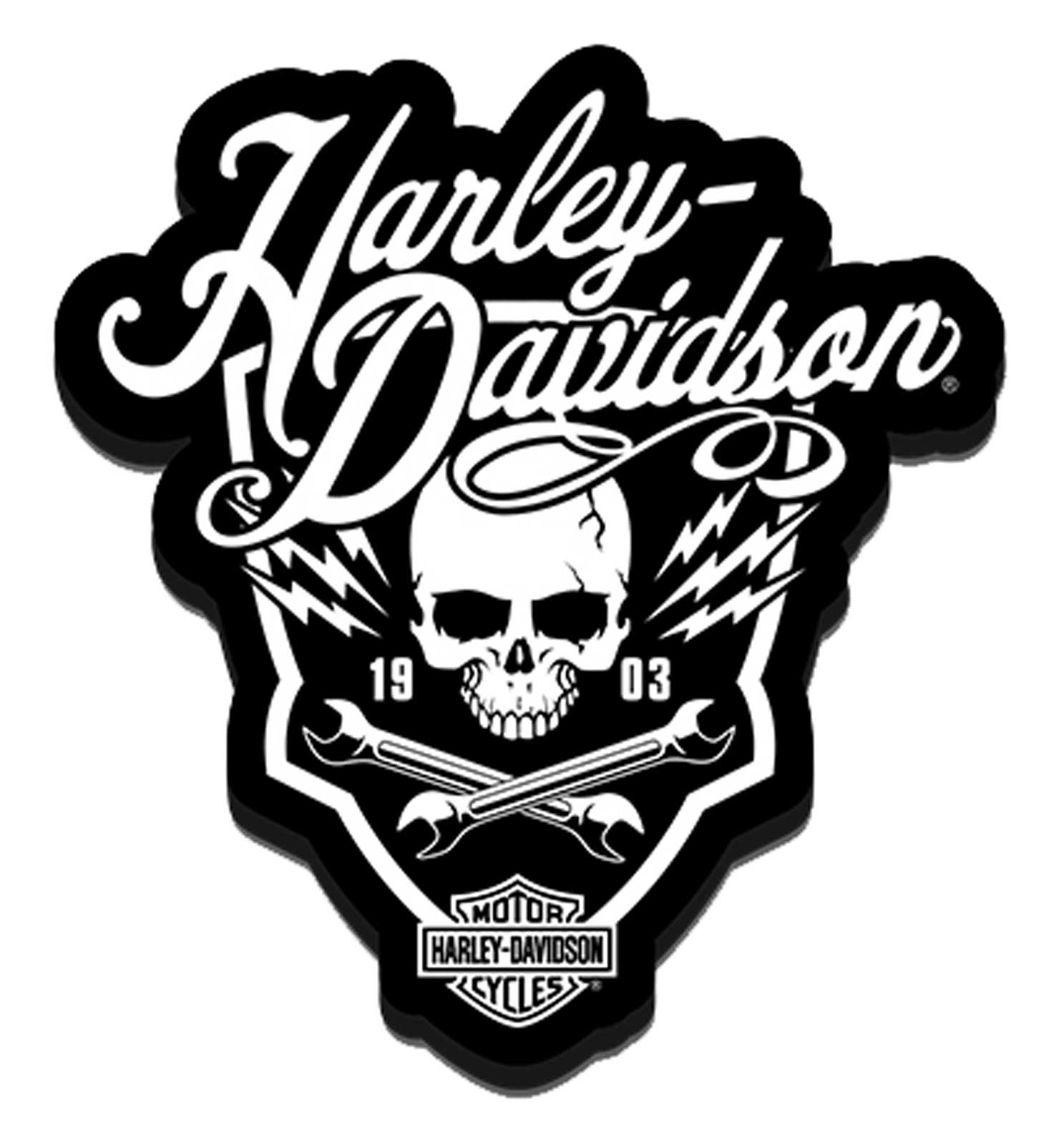 Harley-Davidson Cut-Out Bolts n' Doodads Hard Acrylic Magnet - 3 inch - Black - Wisconsin Harley-Davidson