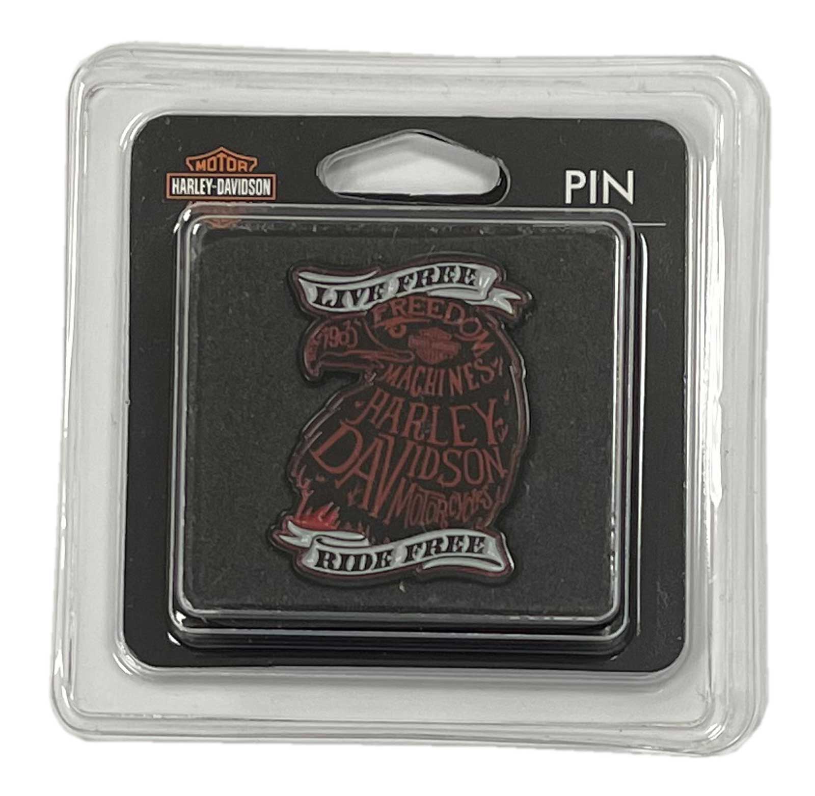 Harley-Davidson Free Shipping - Harley-Davidson 1.5 inch. Shadow Eagle Metal Pin, Gloss Black & Pink Finishes - Free Shipping on many products plus Orders Over $99