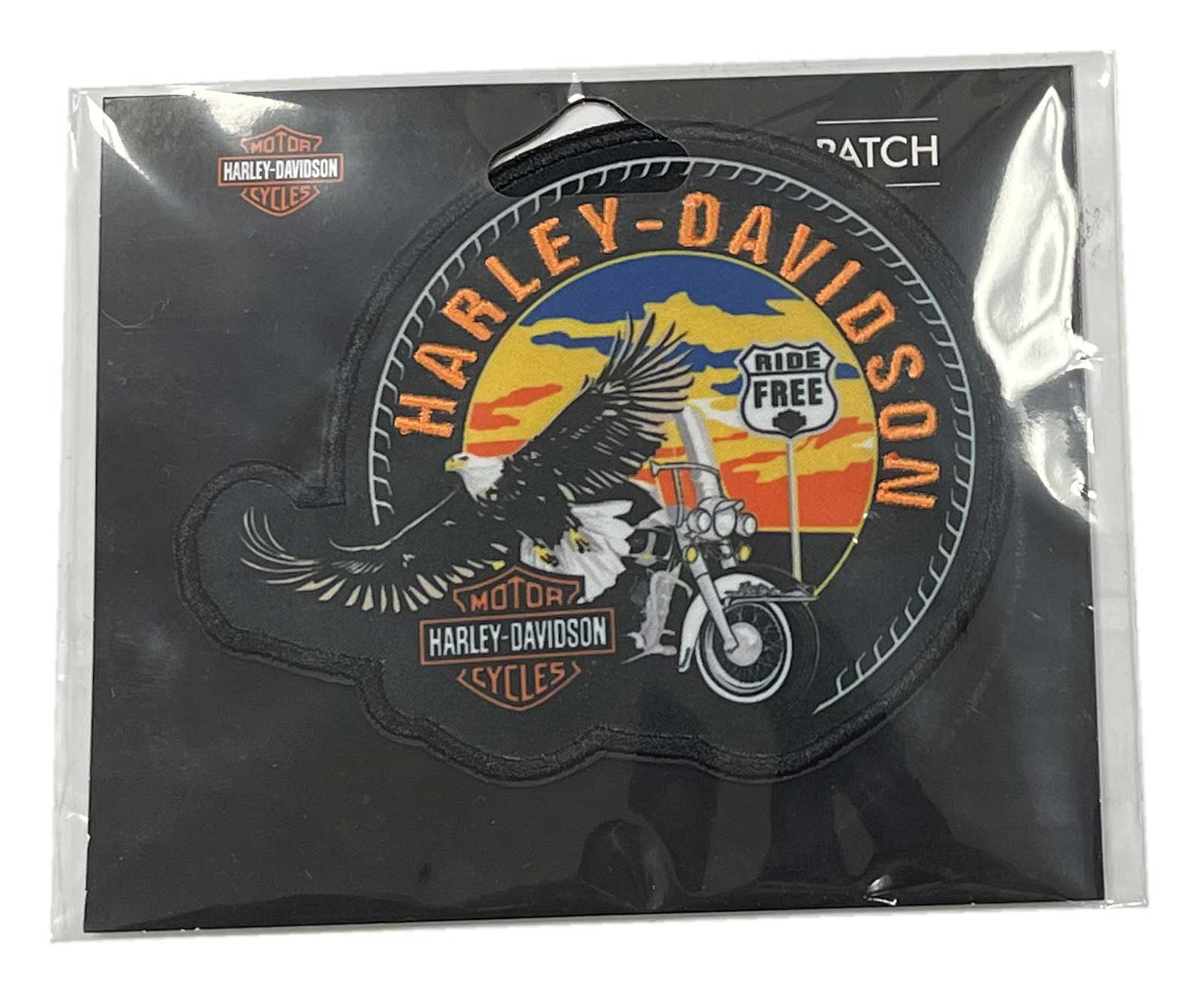 Harley-Davidson® 4 in. Embroidered Globetrotter Emblem Sew-On Patch - Black