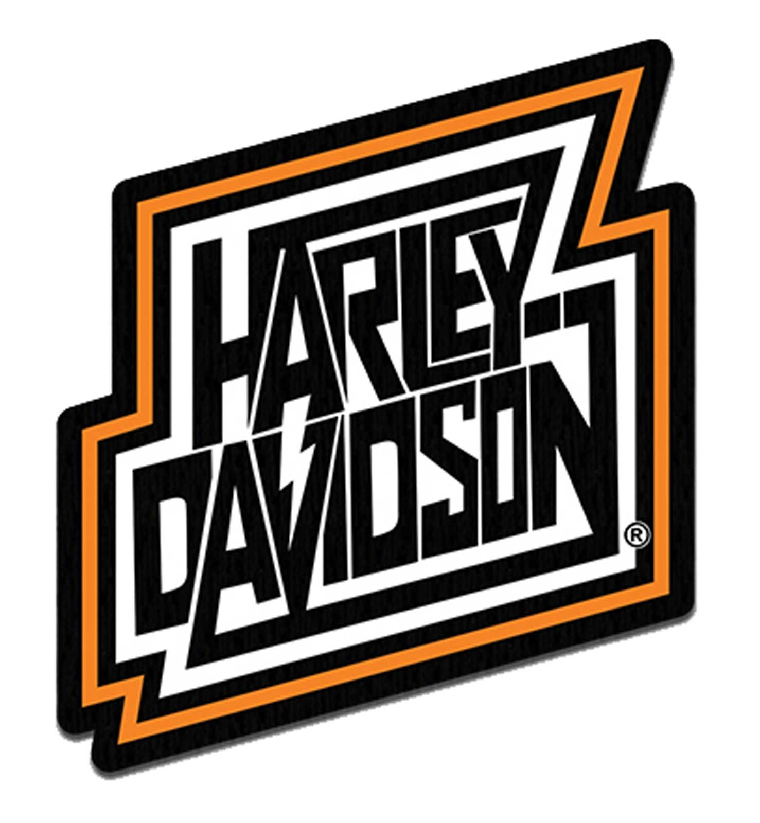 Harley-Davidson 3.5 in. Embroidered H-D Lightning Emblem Sew-On Patch - Black - Wisconsin Harley-Davidson