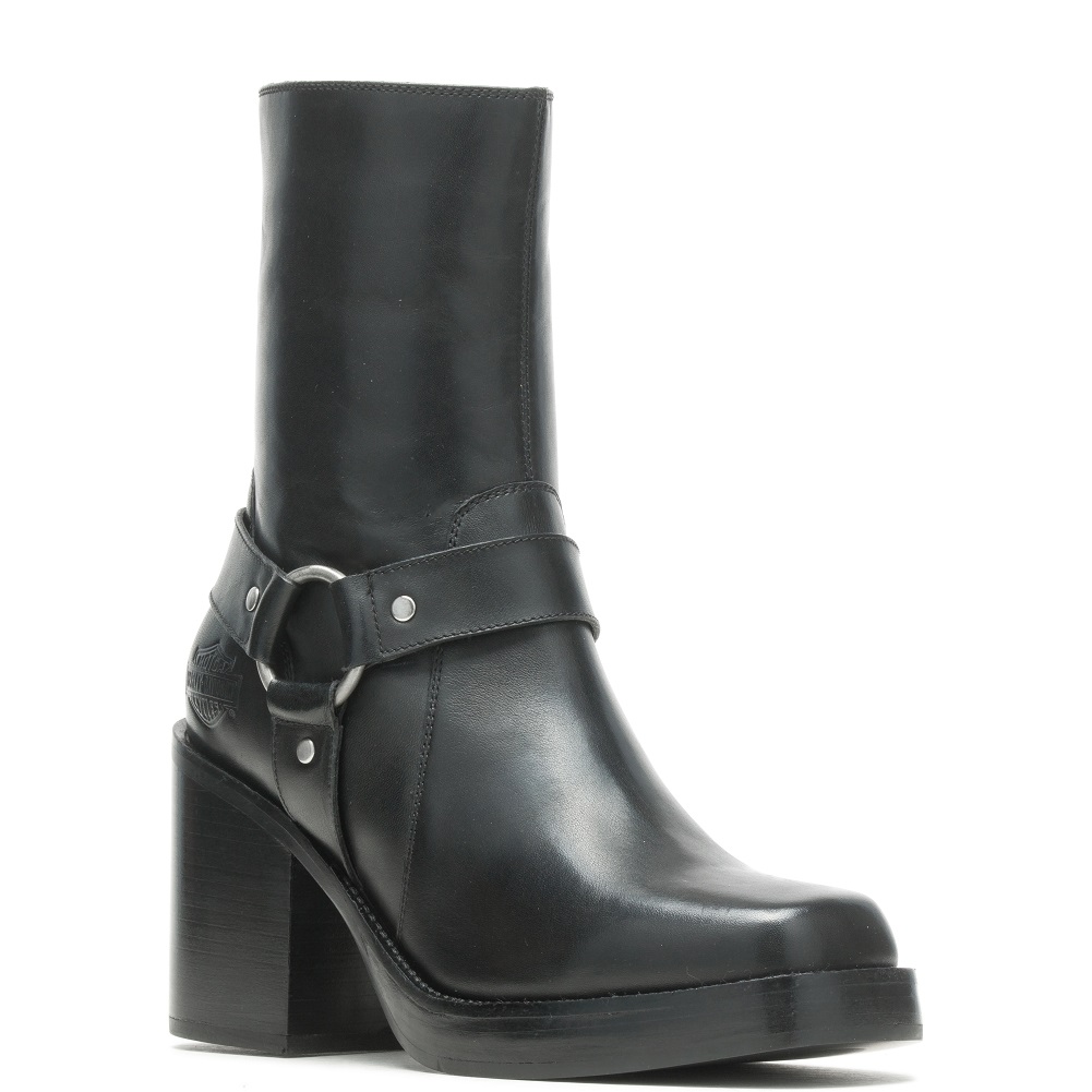 Harley-Davidson Women's Zelta 7-Inch Zip-Up Black Motorcycle Boots D87265 - Wisconsin Harley-Davidson