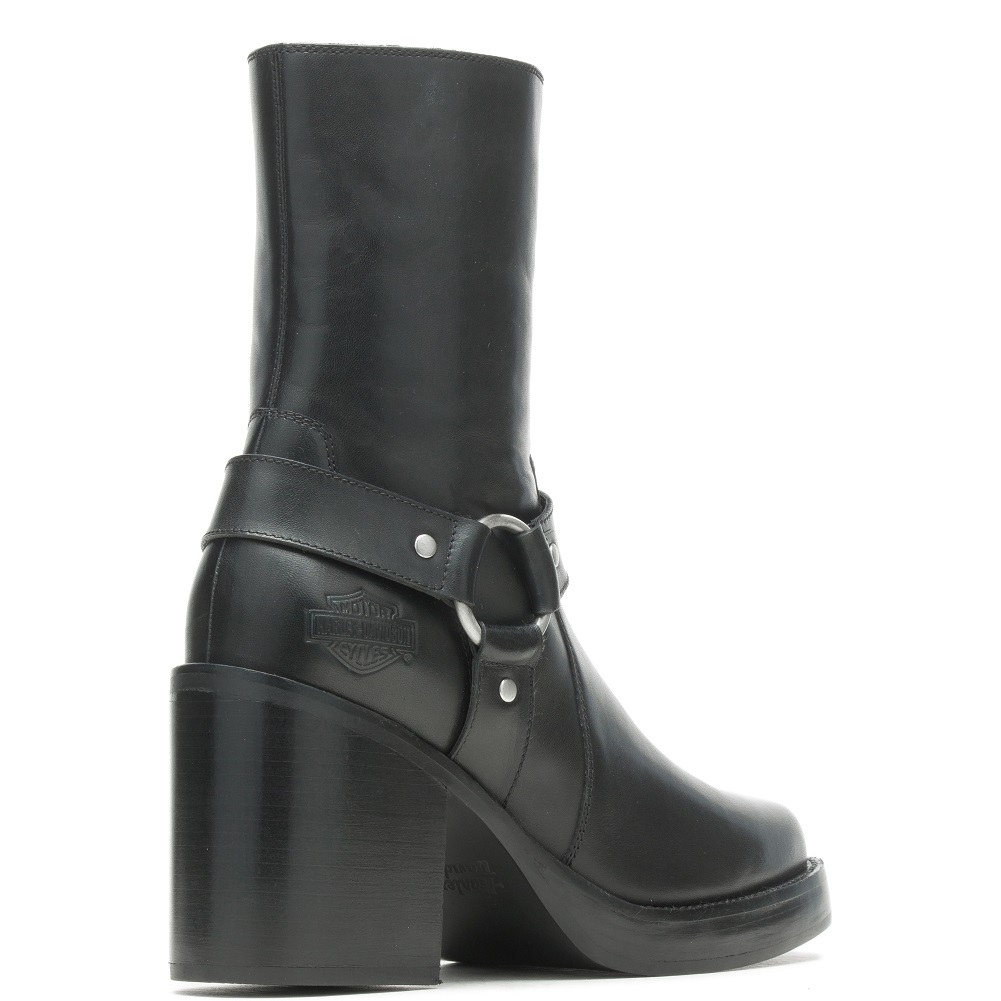 Harley-Davidson Women's Zelta 7-Inch Zip-Up Black Motorcycle Boots D87265 - No Hassle Returns at Wisconsin Harley