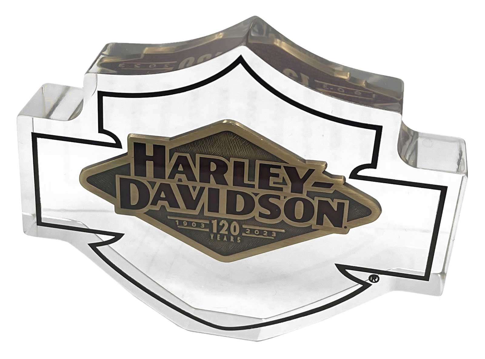 Harley-Davidson® 120th Anniversary Celebration Coin in Lucite Display -  4.25 inch - Wisconsin Harley-Davidson