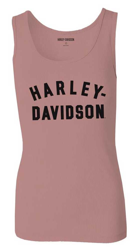 Harley-Davidson Women's Ultra Classic Racer Font Knit Tank - Ash Rose 96441-23VW - Wisconsin Harley-Davidson