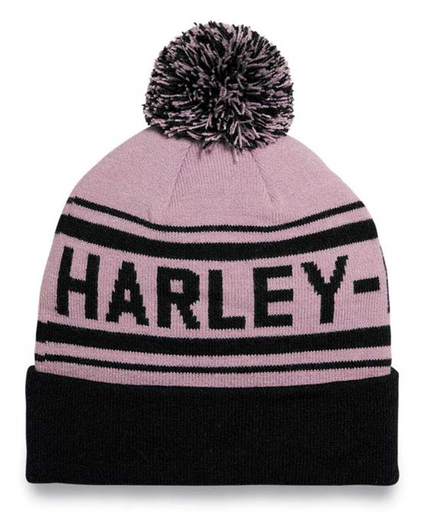 Harley-Davidson Men's Celebration Cuffed Pom Beanie Cap, Dusty Pink 97697-23VM - Wisconsin Harley-Davidson