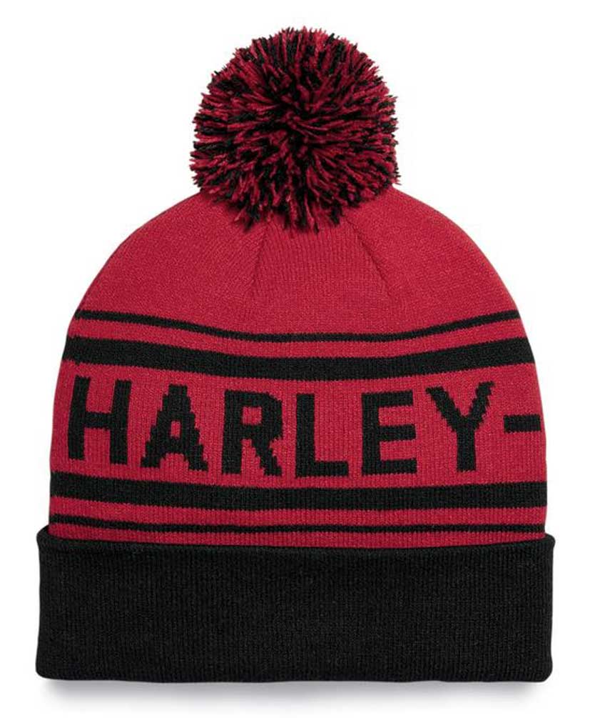 Harley-Davidson® Men's Celebration Cuffed Knit Pom Beanie Cap, Red ...