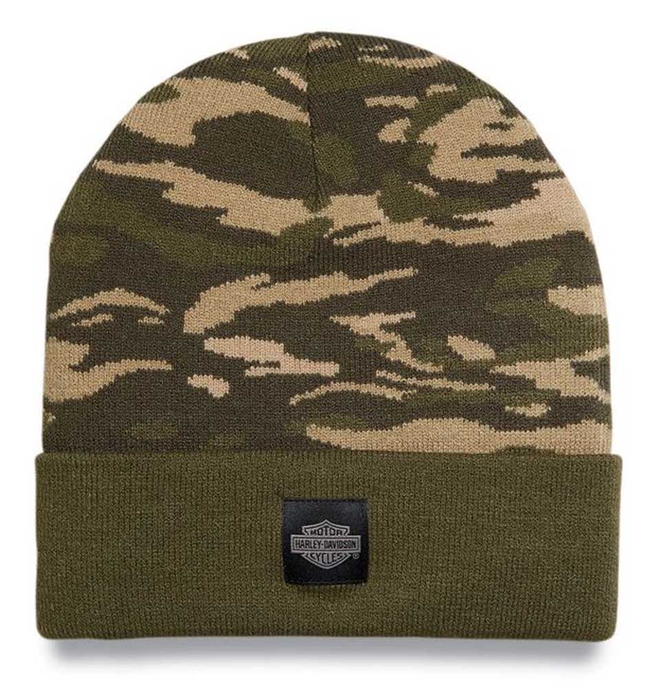 Harley-Davidson Men's Harley Forever Camo Cuffed Beanie Cap - Green 97691-23VM - Wisconsin Harley-Davidson