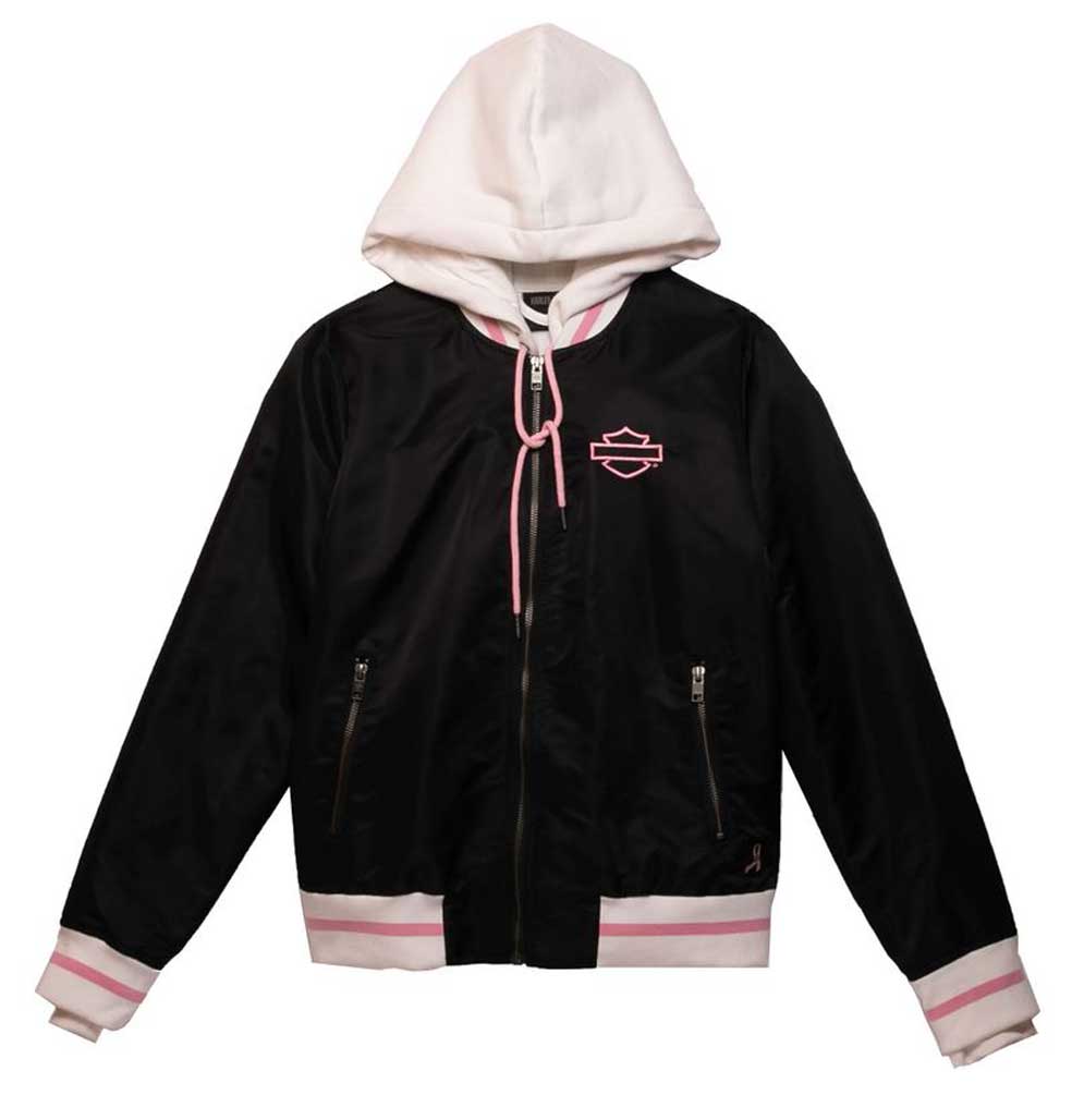 Harley-Davidson Women's Pink Label 3-in-1 Bomber Jacket - Black 97419-23VW - Wisconsin Harley-Davidson