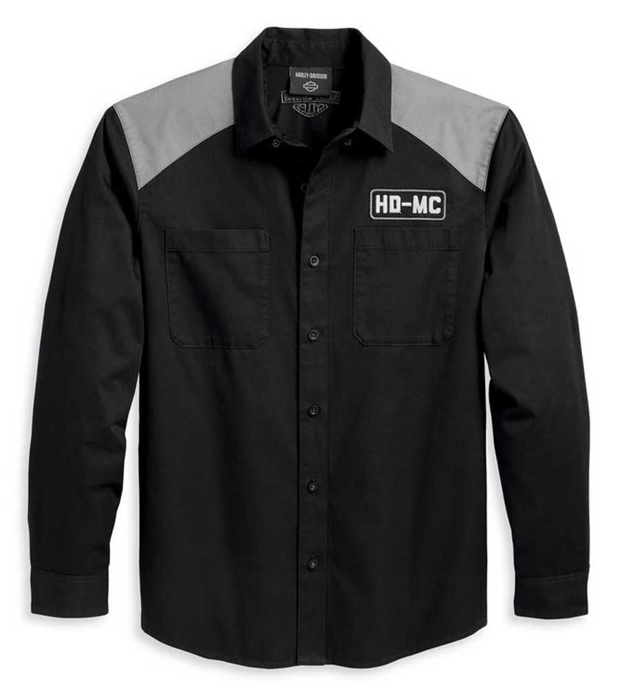 Harley-Davidson Men's HDMC Colorblocked Long Sleeve Button Shirt 96368-23VM - Wisconsin Harley-Davidson