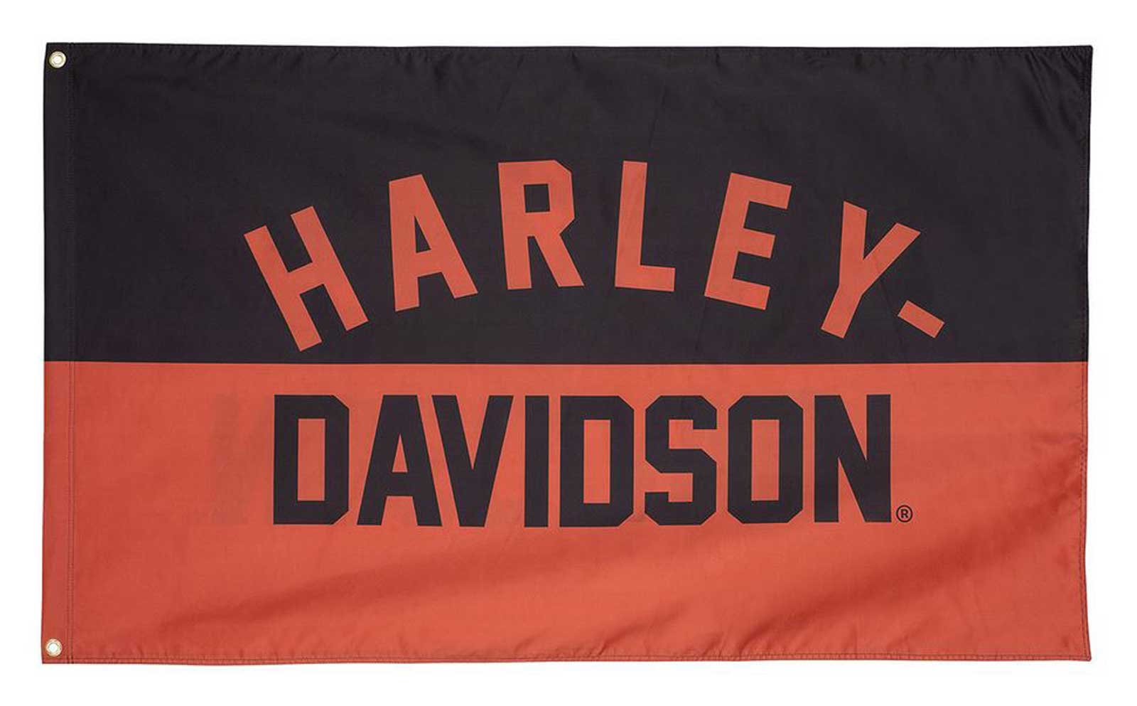Harley-Davidson Weather-Resistant Retro H-D Text Outdoor Flag, Large - Orange - Wisconsin Harley-Davidson