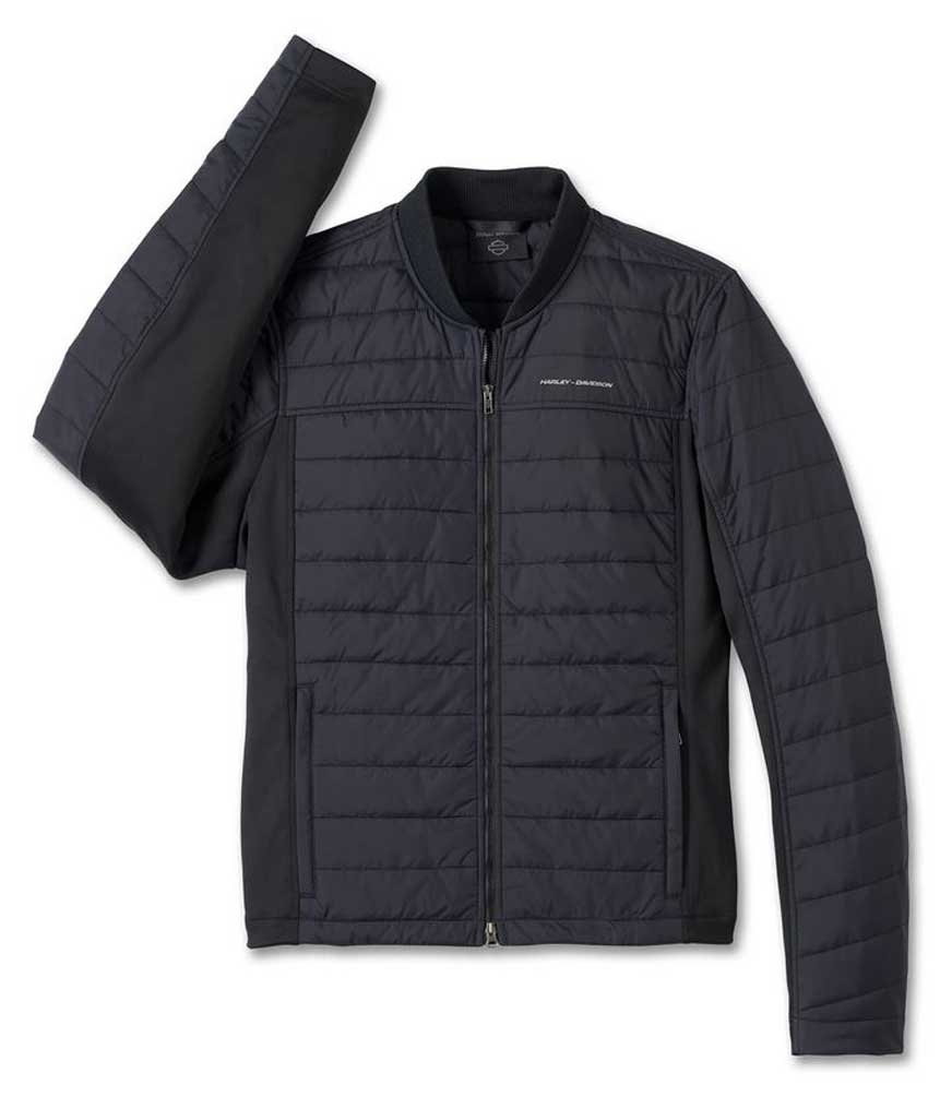 Harley-Davidson Men's Flex Lightweight Mid Layer Jacket, Black 98128-23VM - No Hassle Returns at Wisconsin Harley
