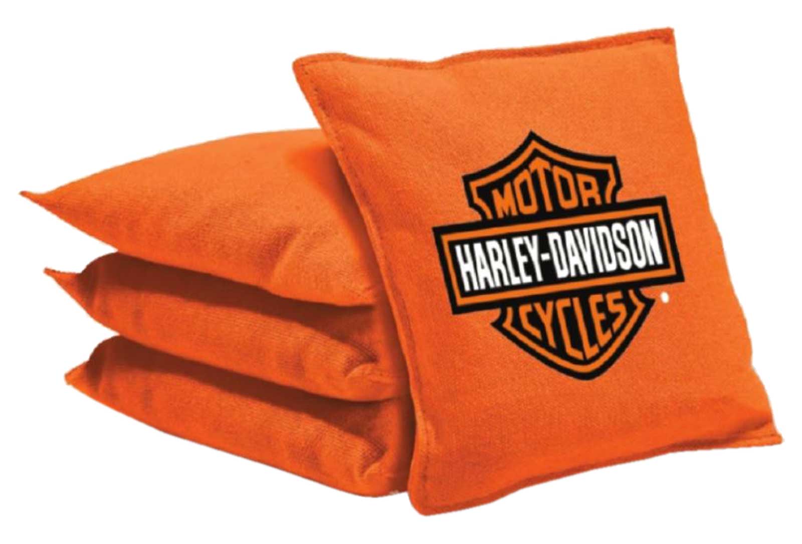 Harley-Davidson Yard Game Bean Bag Set - Four Pack w/ Storage Tote - Orange Bags - Wisconsin Harley-Davidson