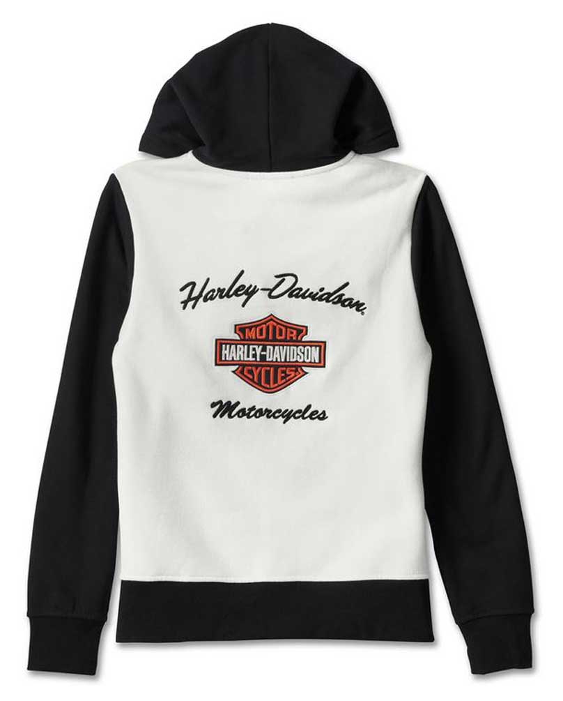 HARLEY-DAVIDSON フレイムス刺繍 ベルベットジャケット M Harley-Davidson® Women's Special Bar & Shield Zip Colorblocked