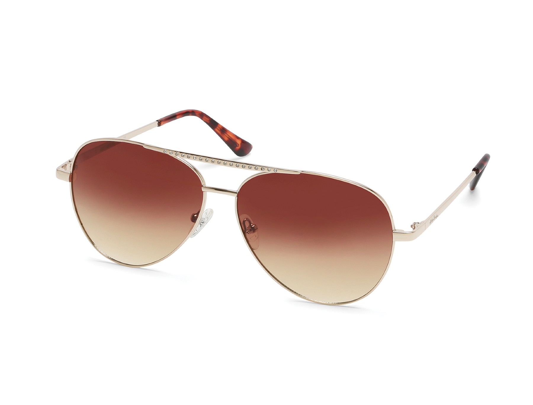 Harley-Davidson Women's Aviator Sunglasses, Gold Frame & Gradient Brown Lens - Wisconsin Harley-Davidson