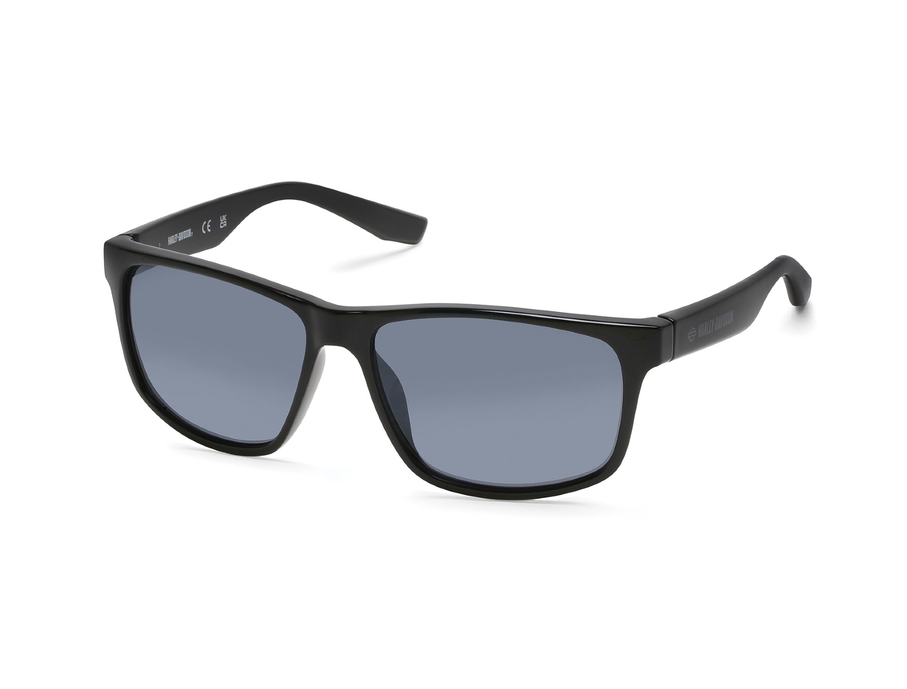 Harley-Davidson Men's Square Frame Sunglasses, Shiny Black Frame & Smoke Lenses - Wisconsin Harley-Davidson