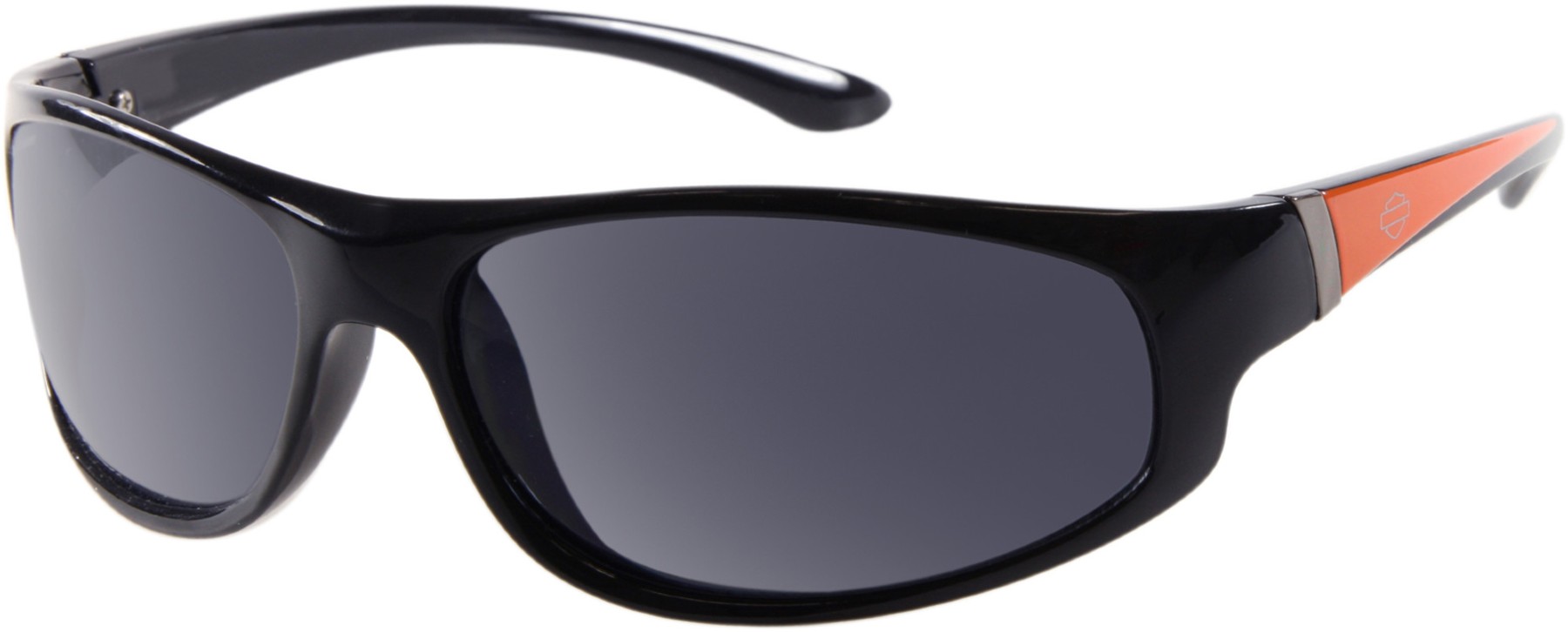 Harley-Davidson Men's Bar & Shield Sunglasses,  Blk & Org Frame w/ Smoke Lenses - Wisconsin Harley-Davidson