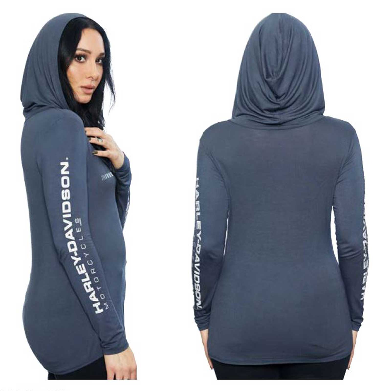 Harley-Davidson Free Shipping - Harley-Davidson Women's Speed Reel Long Sleeve Hooded Shirt - Dark Gray - Free Shipping on many products plus Orders Over $99