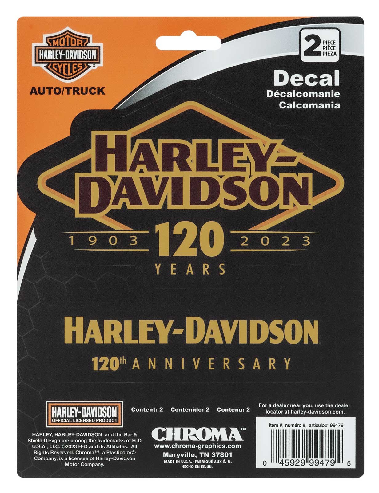 Harley-Davidson 120th Anniversary Logo 2-Piece Decals - 6 x 8 in Limited Edition - Wisconsin Harley-Davidson