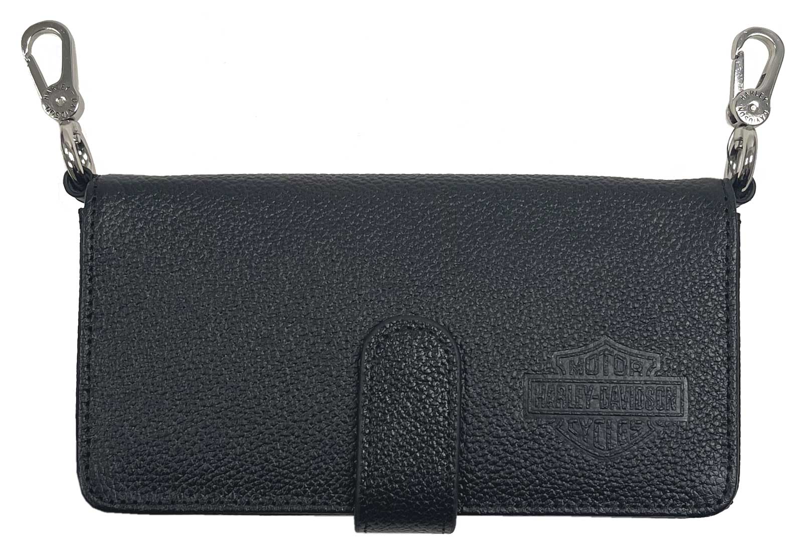 Harley-Davidson Women's Vixen Bar & Shield Leather Phone Crossbody Purse - Black - Wisconsin Harley-Davidson