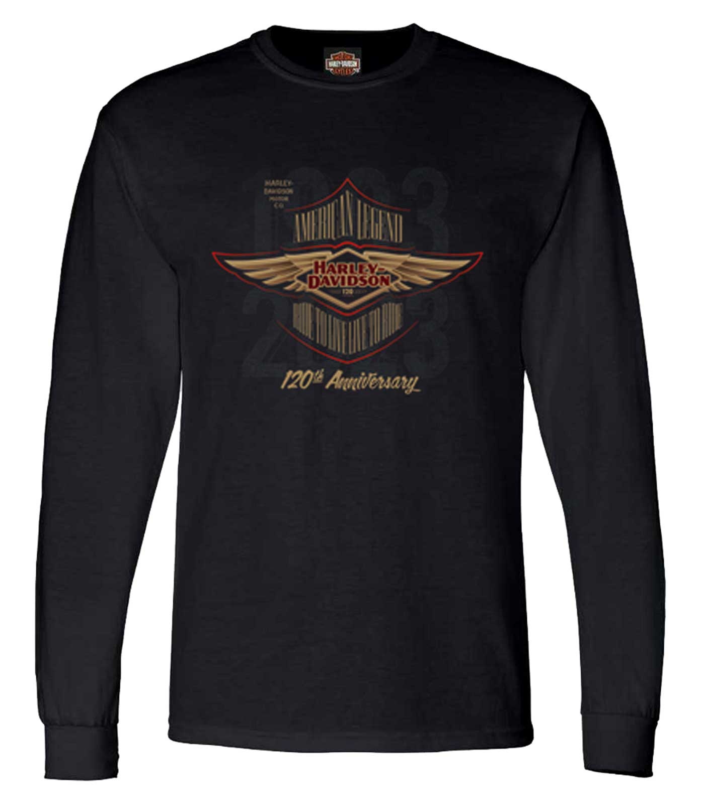 ◆Harley Davidson◆ Iconic Logo Long Sleeve T-Shirt Khaki HH Harley-Davidson® Men's Skull Lightning Crest Graphic Long