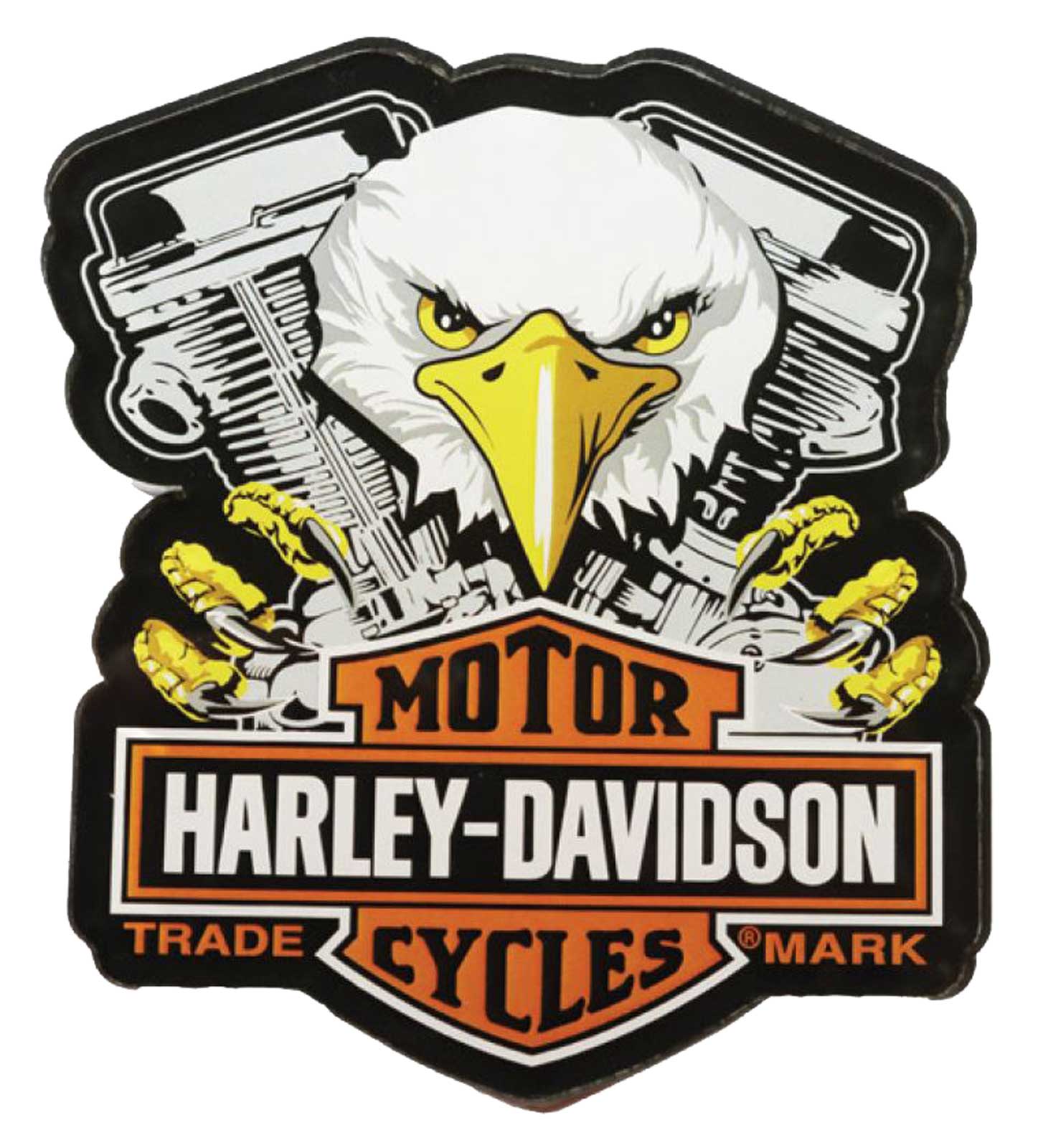Harley-Davidson Cut-Out Snatched Eagle Hard Acrylic Magnet - 4 inch - Black - Wisconsin Harley-Davidson