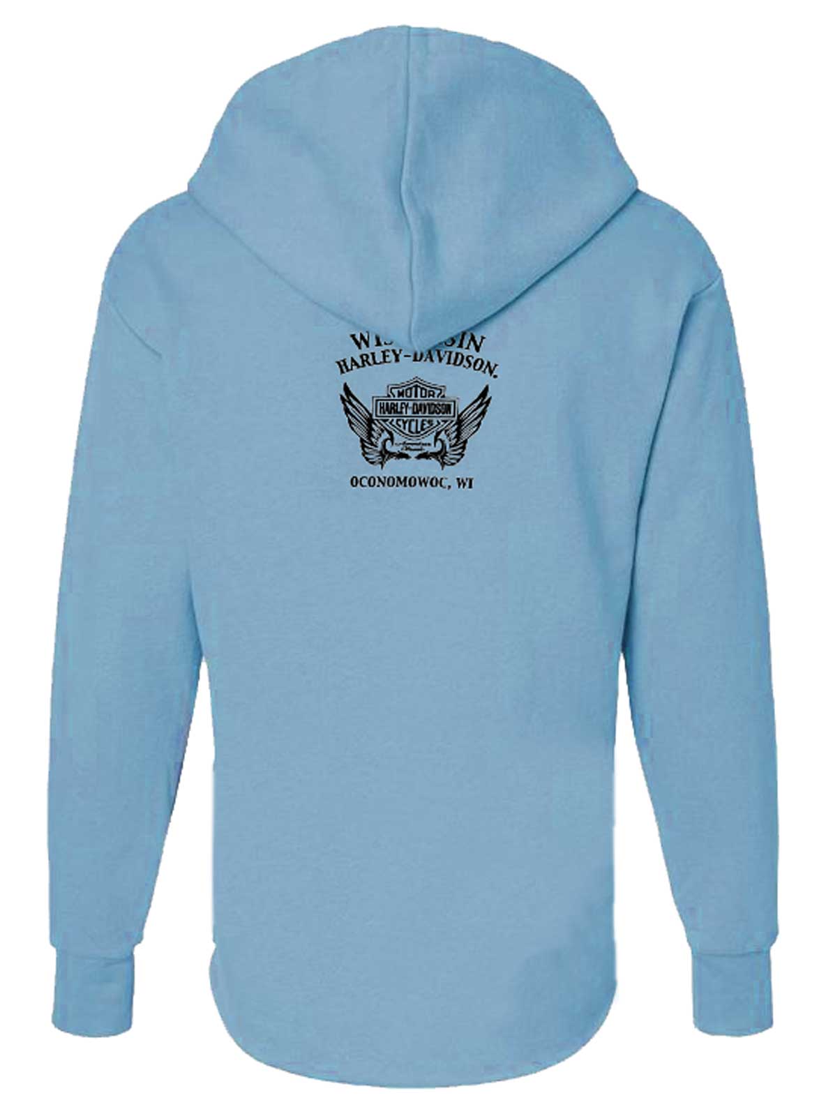 Harley-Davidson Free Shipping - Harley-Davidson Women's H-D Raw-Edge Pullover Hoodie - Misty Blue - Free Shipping on many products plus Orders Over $99