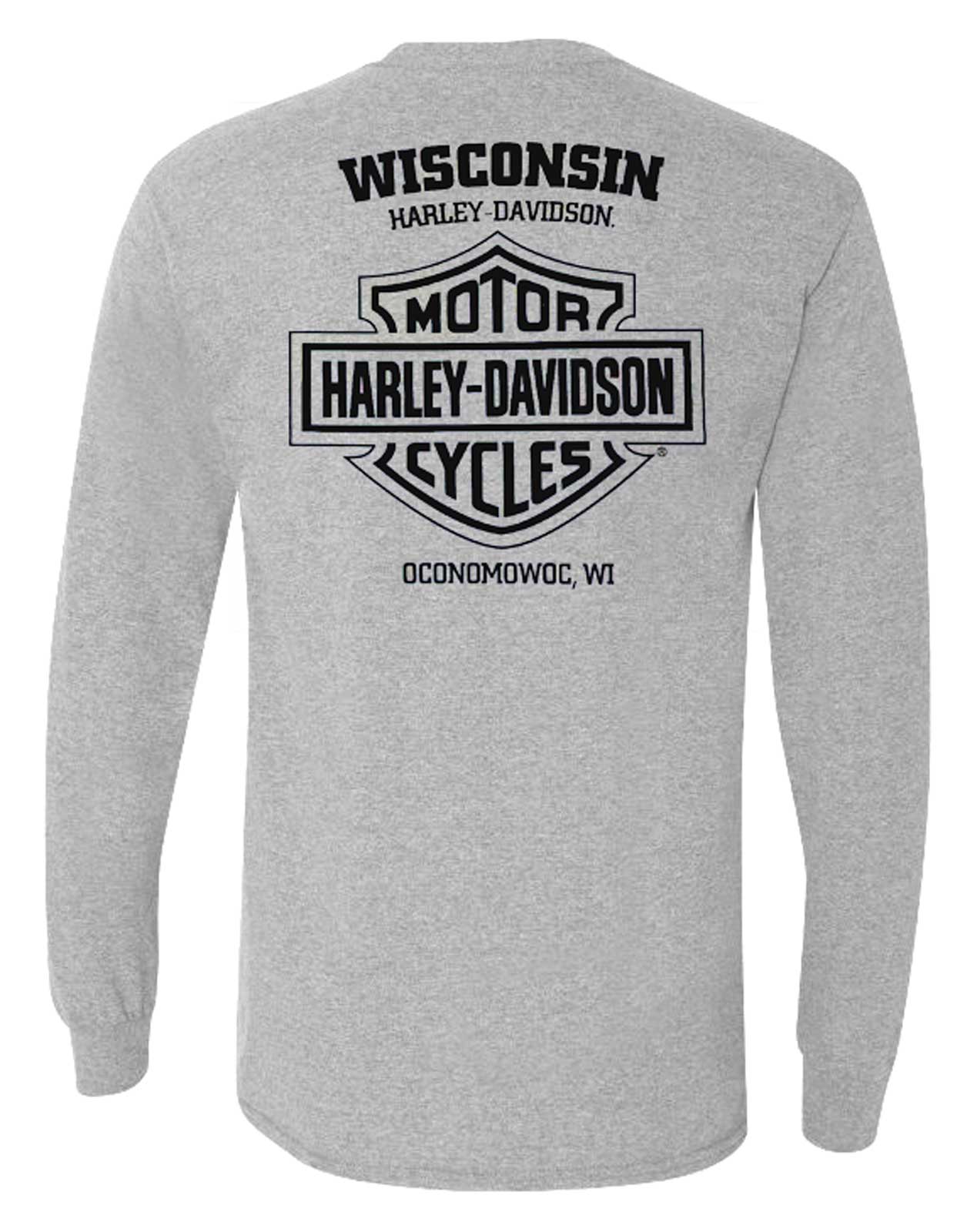 Harley-Davidson Free Shipping - Harley-Davidson Men's Petrified Long Sleeve Crew-Neck Shirt - Heather Gray - Free Shipping on many products plus Orders Over $99
