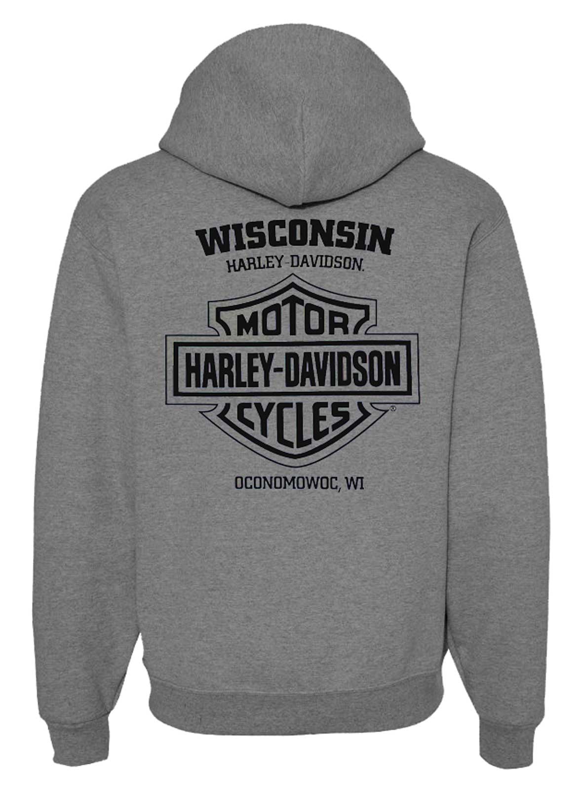 Harley-Davidson Free Shipping - Harley-Davidson Men's Fading Bar & Shield Pullover Fleece Hoodie - Heather Gray - Free Shipping on many products plus Orders Over $99