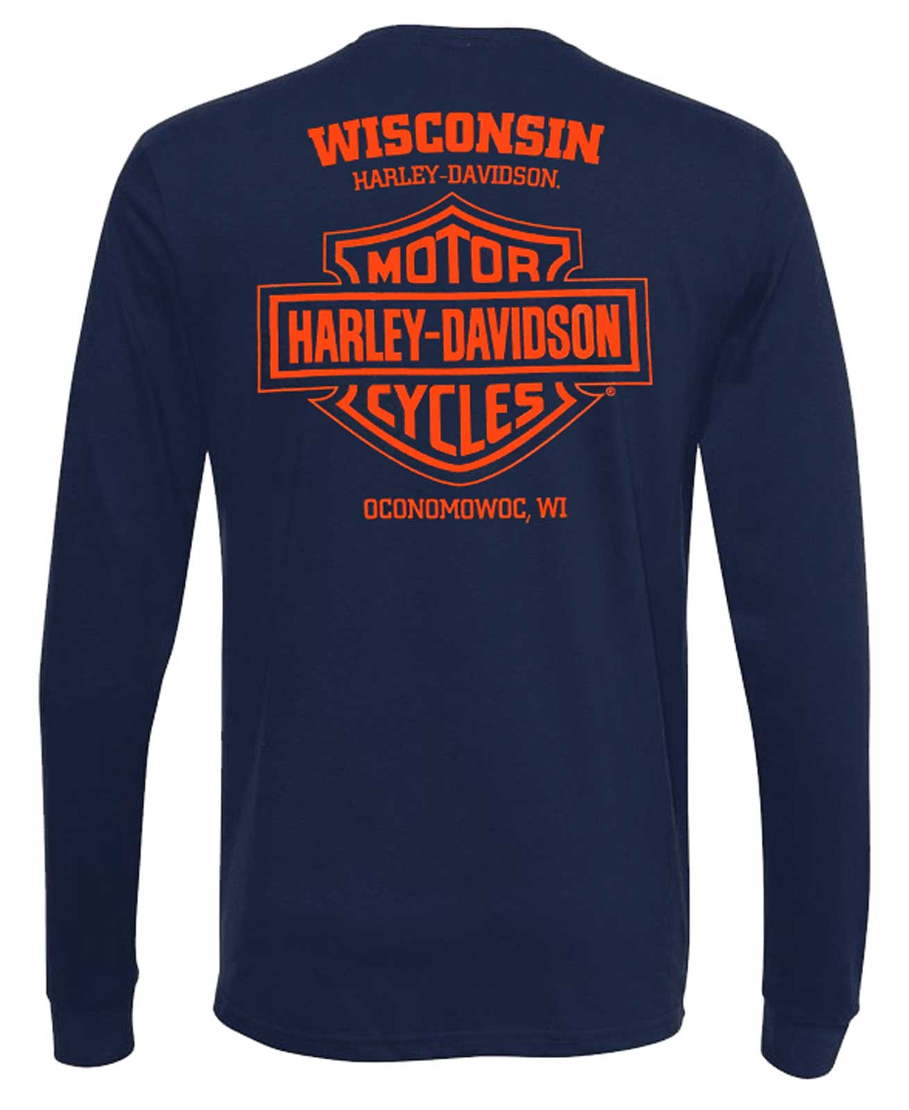Harley-Davidson Free Shipping - Harley-Davidson Men's Outfit Long Sleeve Cotton Crew-Neck Shirt - Navy Blue - Free Shipping on many products plus Orders Over $99