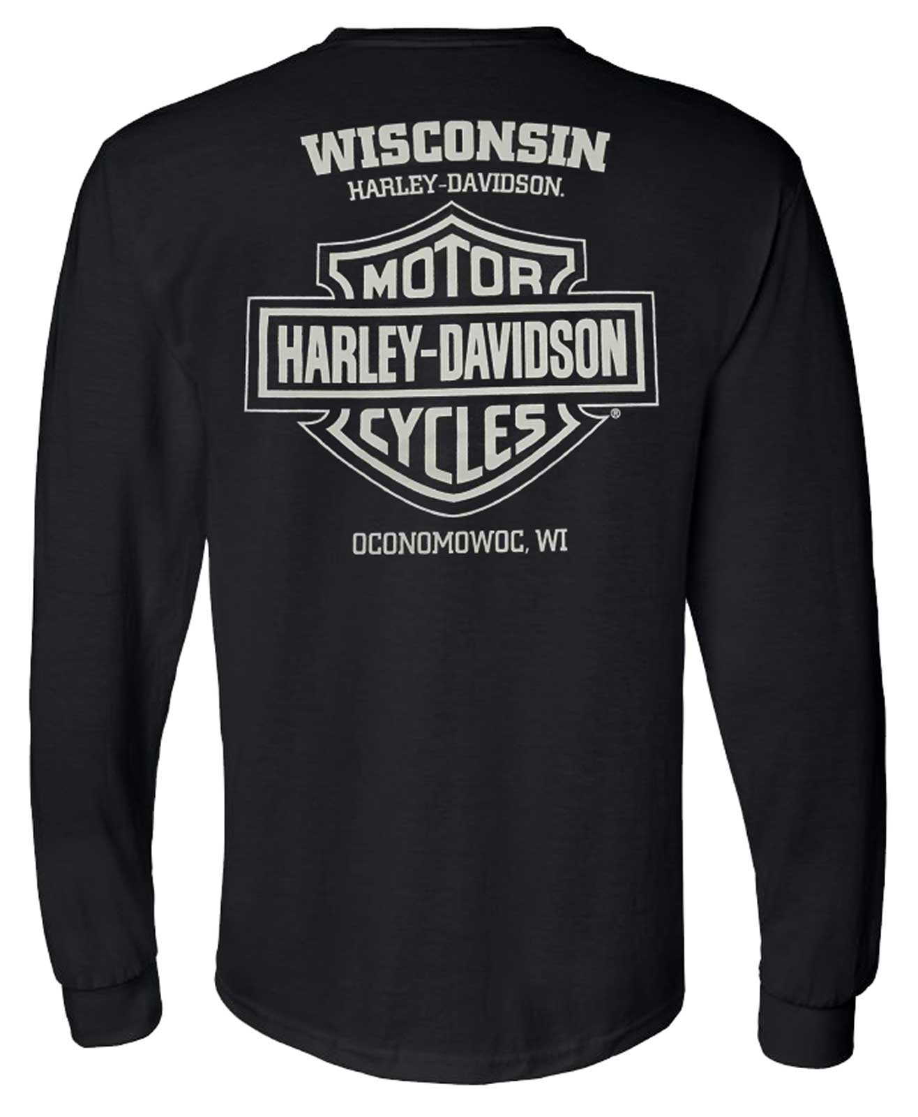 Harley-Davidson Free Shipping - Harley-Davidson Men's Tattered Long Sleeve Crew-Neck Cotton Shirt - Black - Free Shipping on many products plus Orders Over $99