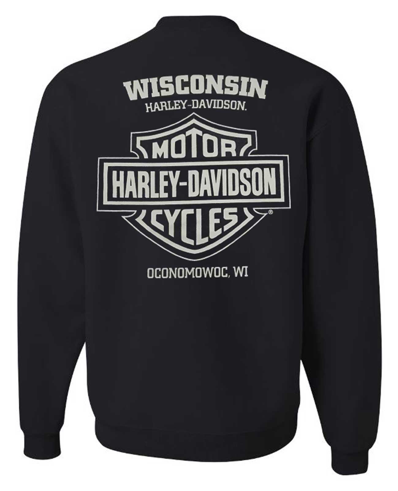 Harley-Davidson® Men's Beveled Crew-Neck Pullover Fleece