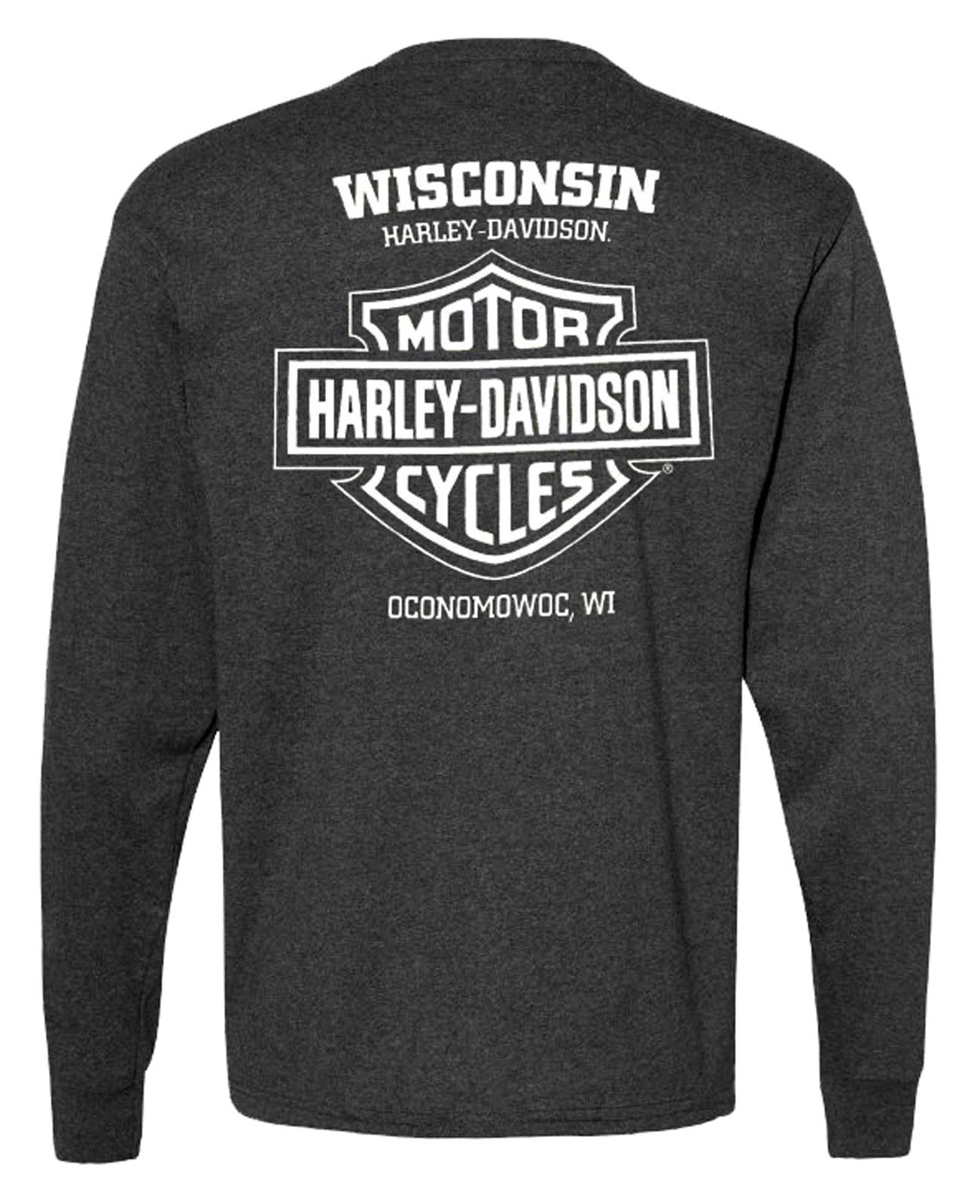 Harley-Davidson Free Shipping - Harley-Davidson Men's Thunder Long Sleeve Crew-Neck Shirt - Vintage Black - Free Shipping on many products plus Orders Over $99