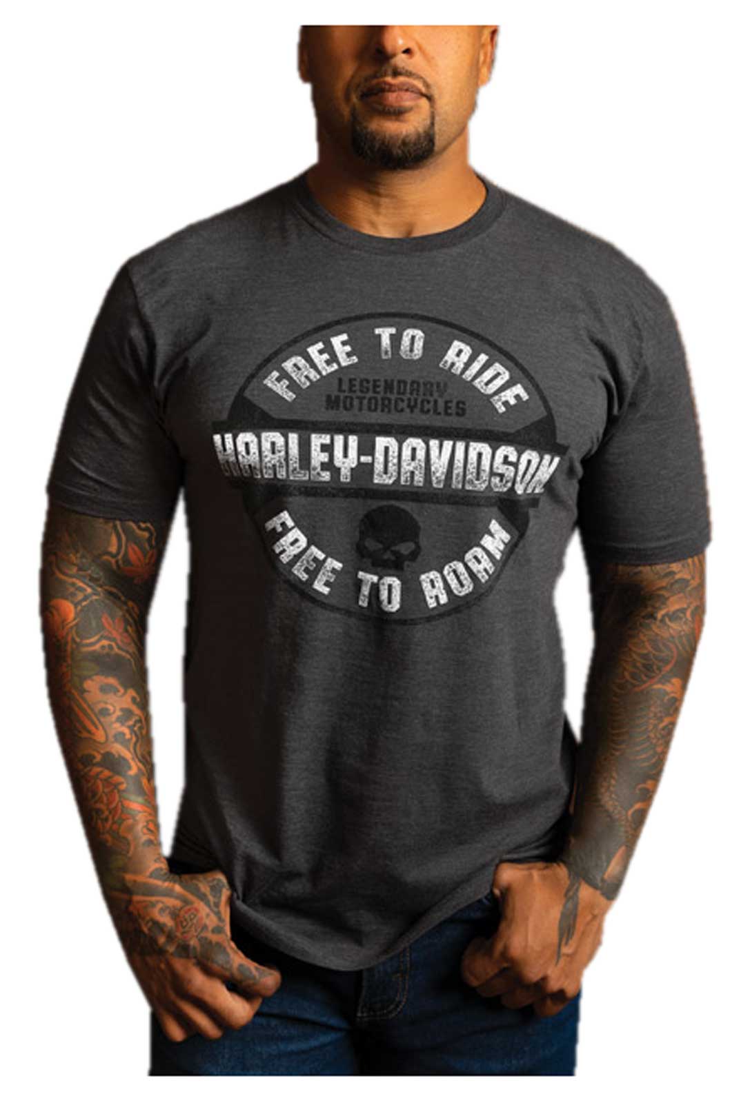 Harley-Davidson® Men's Roaming Short Sleeve Crew-Neck T-Shirt - Charcoal
