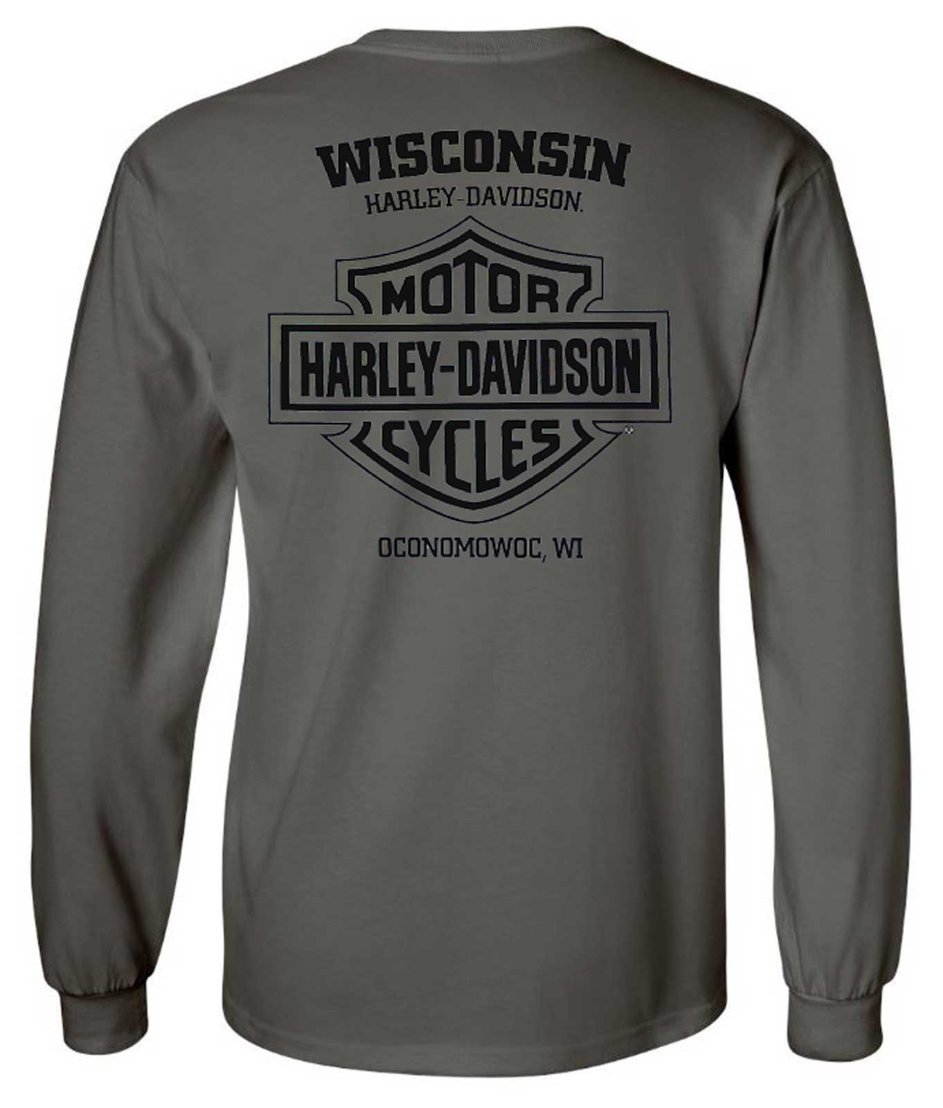 Harley-Davidson Free Shipping - Harley-Davidson Men's To The Limit Long Sleeve Crew-Neck Cotton Shirt - Charcoal - Free Shipping on many products plus Orders Over $99