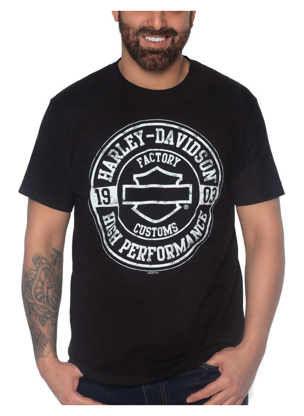 Harley-Davidson Men's Finest Hour Short Sleeve Cotton Crew-Neck T-Shirt, Black - Wisconsin Harley-Davidson