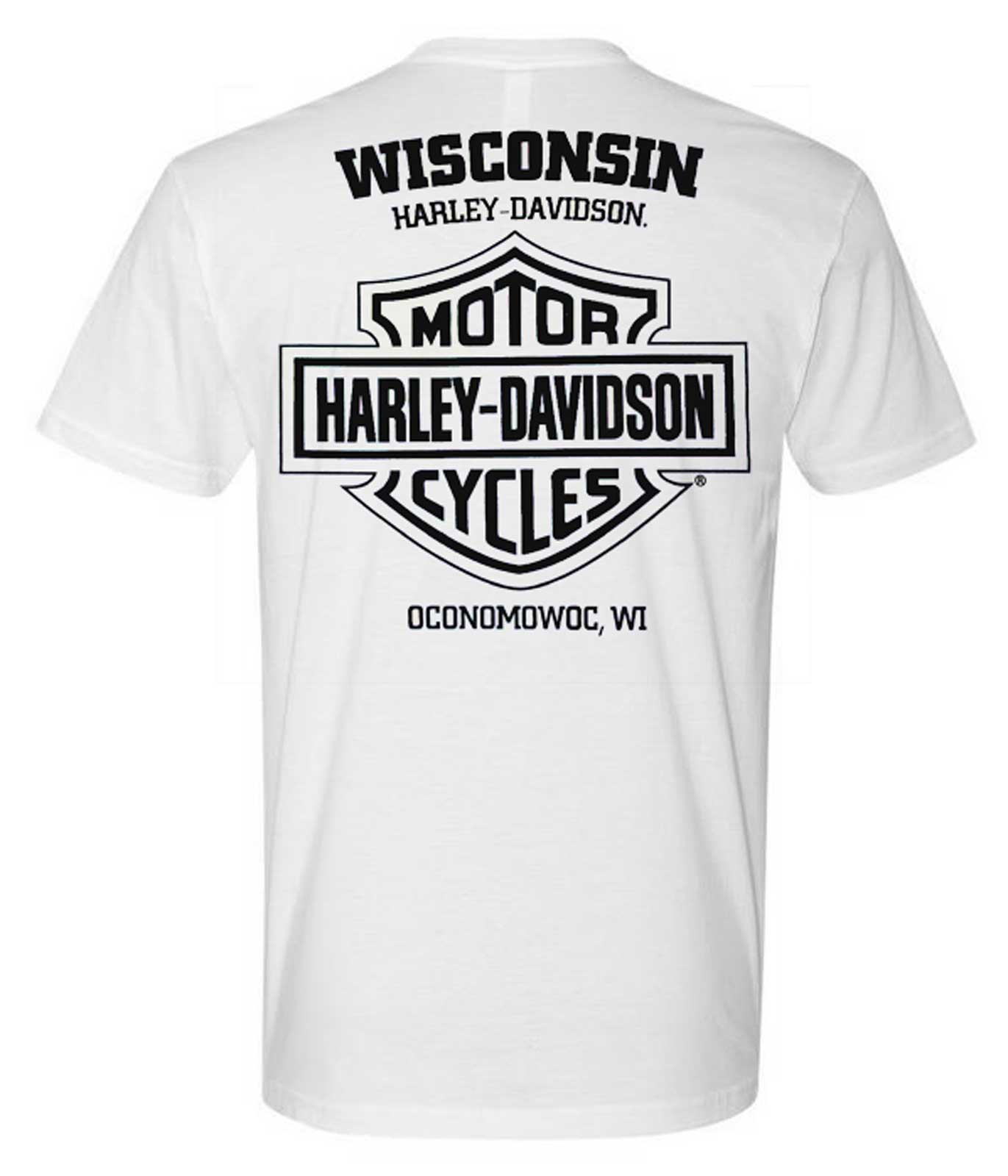 Harley-Davidson® Men's Skull Biker Short Sleeve Cotton Crew-Neck T-Shirt,  White - Wisconsin Harley-Davidson