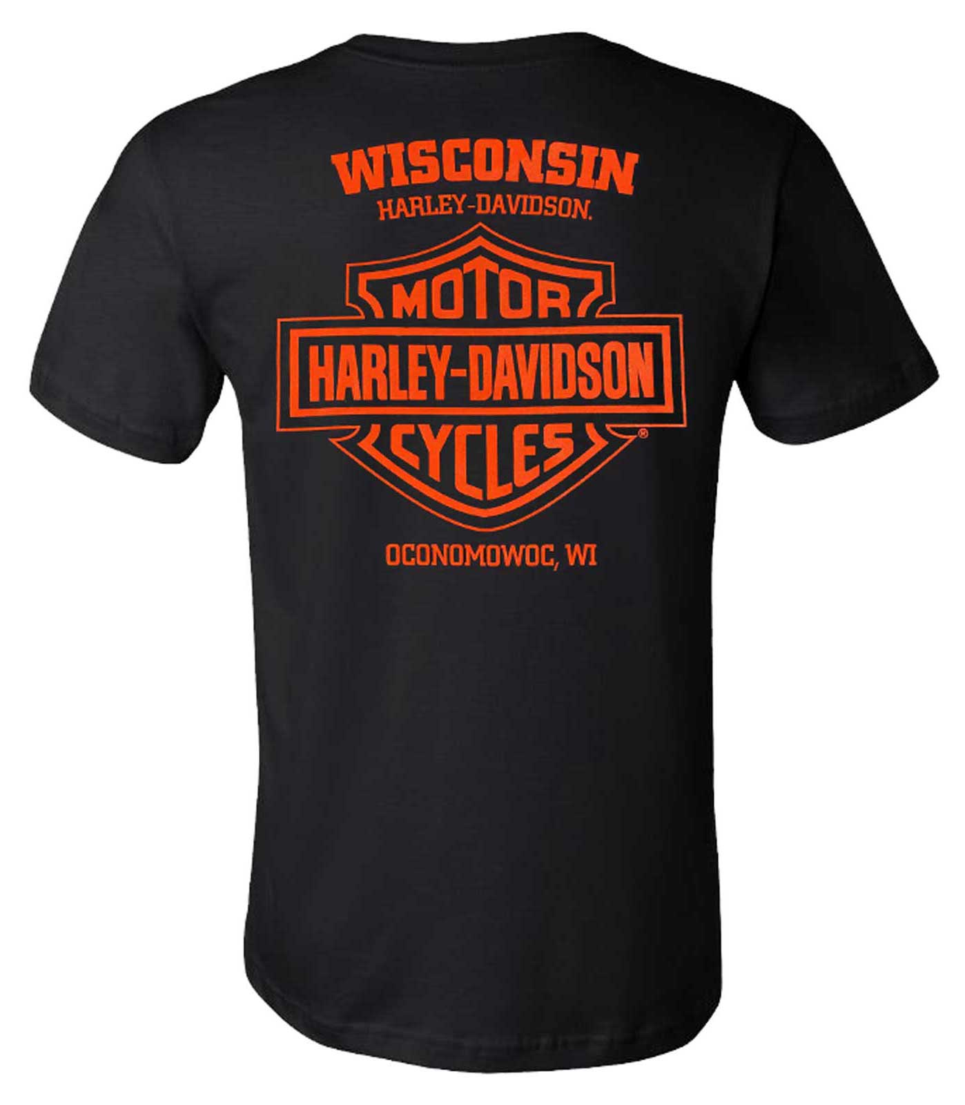 Men's Shadow Maker Crew-Neck Short Cotton T-Shirt - Black - Wisconsin Harley-Davidson