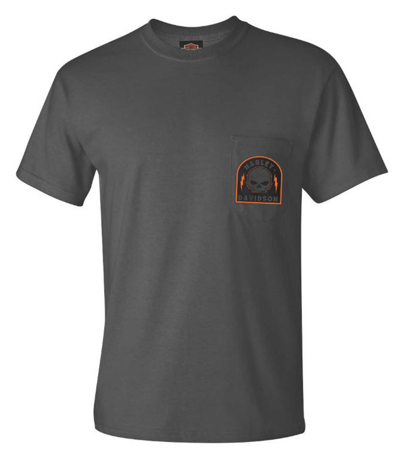 Harley-Davidson Men's Landed Skull Chest Pocket Short Sleeve Crew-Neck T-Shirt - Wisconsin Harley-Davidson